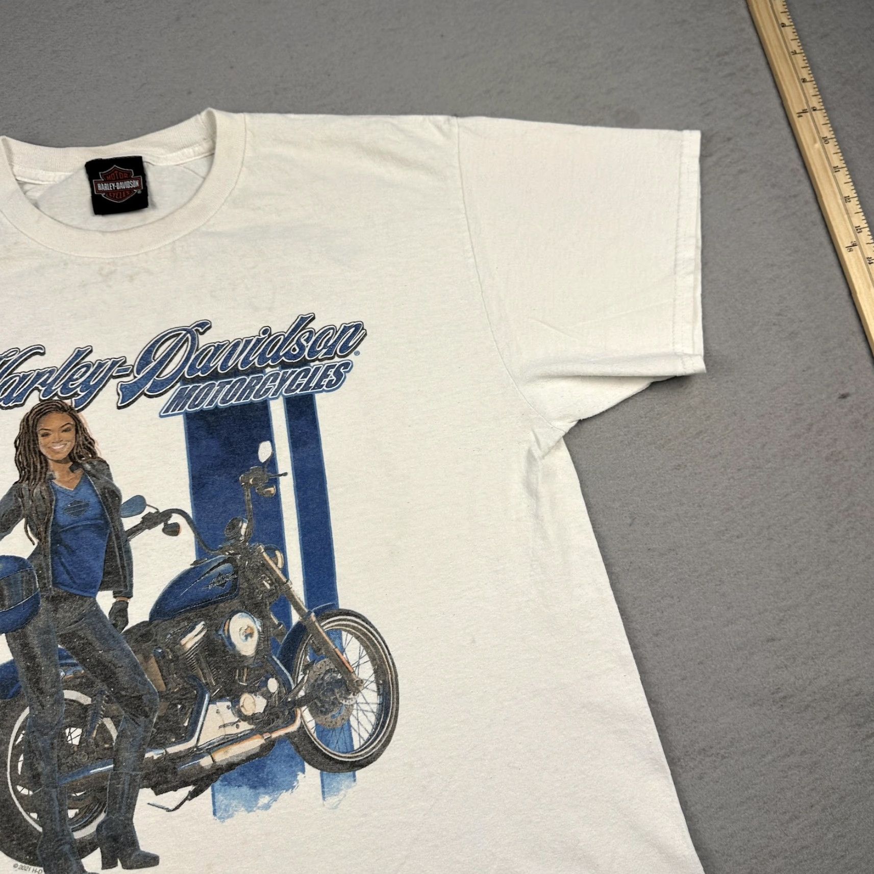 Harley Davidson Harley-Davidson Shirt Mens Large White Motorcycle Skull Graphic Print Back Newnan Size US L / EU 52-54 / 3 - 5 Thumbnail