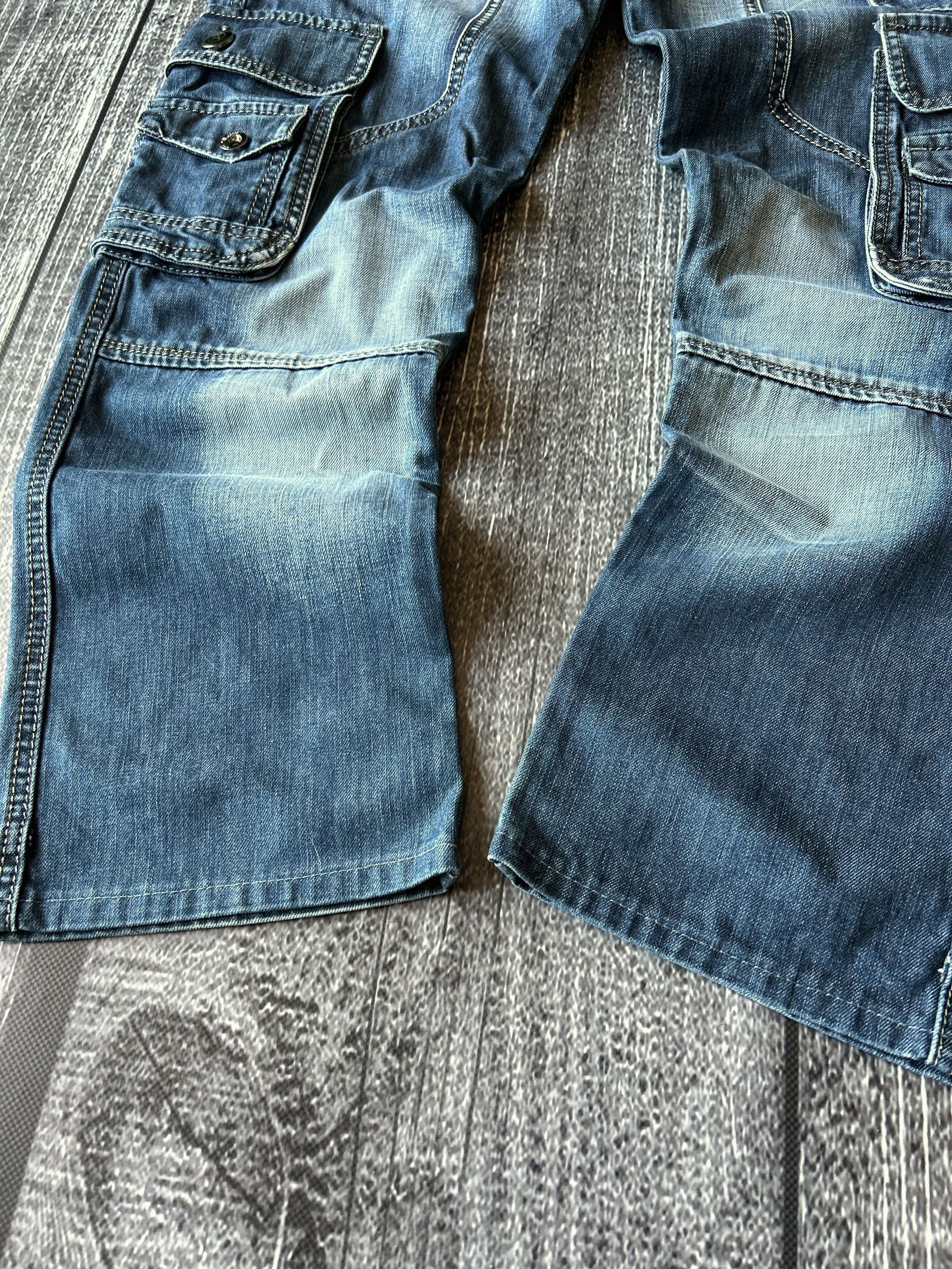 Vintage Vintage Cargo Denim Jeans Multi Pocket Distressed Y2K Skater Size US 32 / EU 48 - 3 Thumbnail