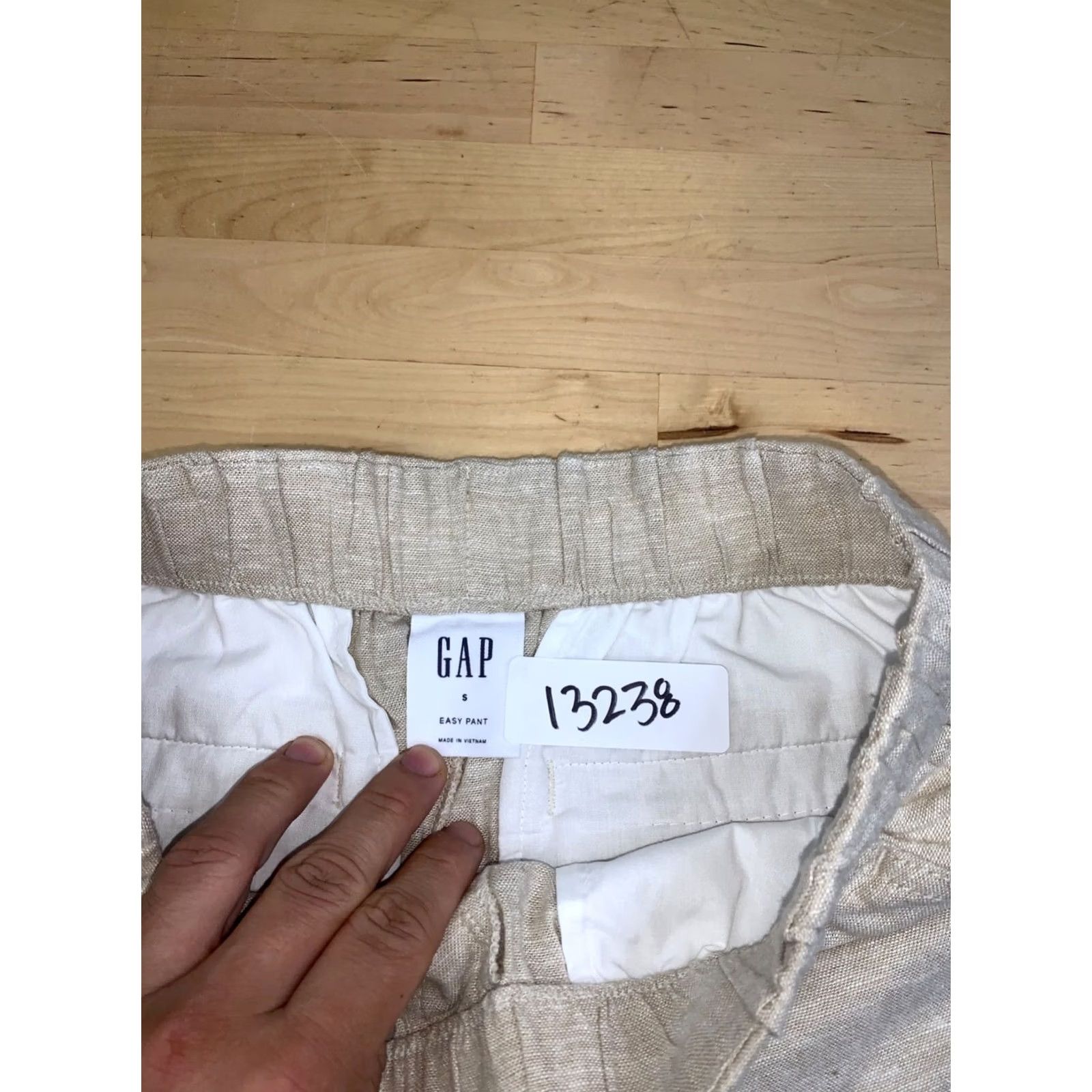 Gap GAP Easy Pants Women S Linen Beige Drawstring Casual Beach Ankle Pockets Relaxed Regular Size Type Pants Size 28" / US 6 / IT 42 - 2 Thumbnail