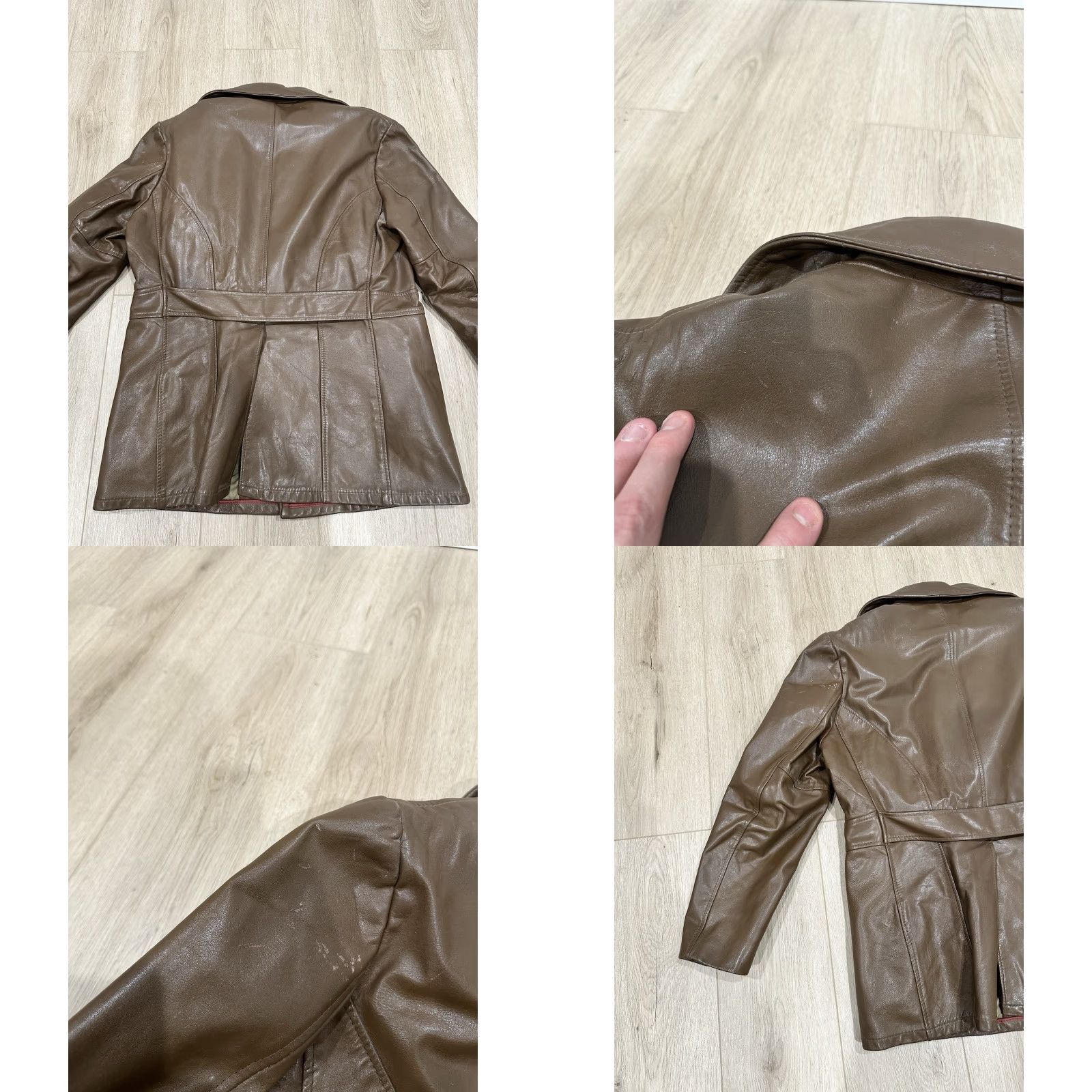 Schott VINTAGE SCHOTT Leather Removable Fur Lined Button Blazer Disco Jacket Coat Mens 44 Size 44R - 8 Thumbnail