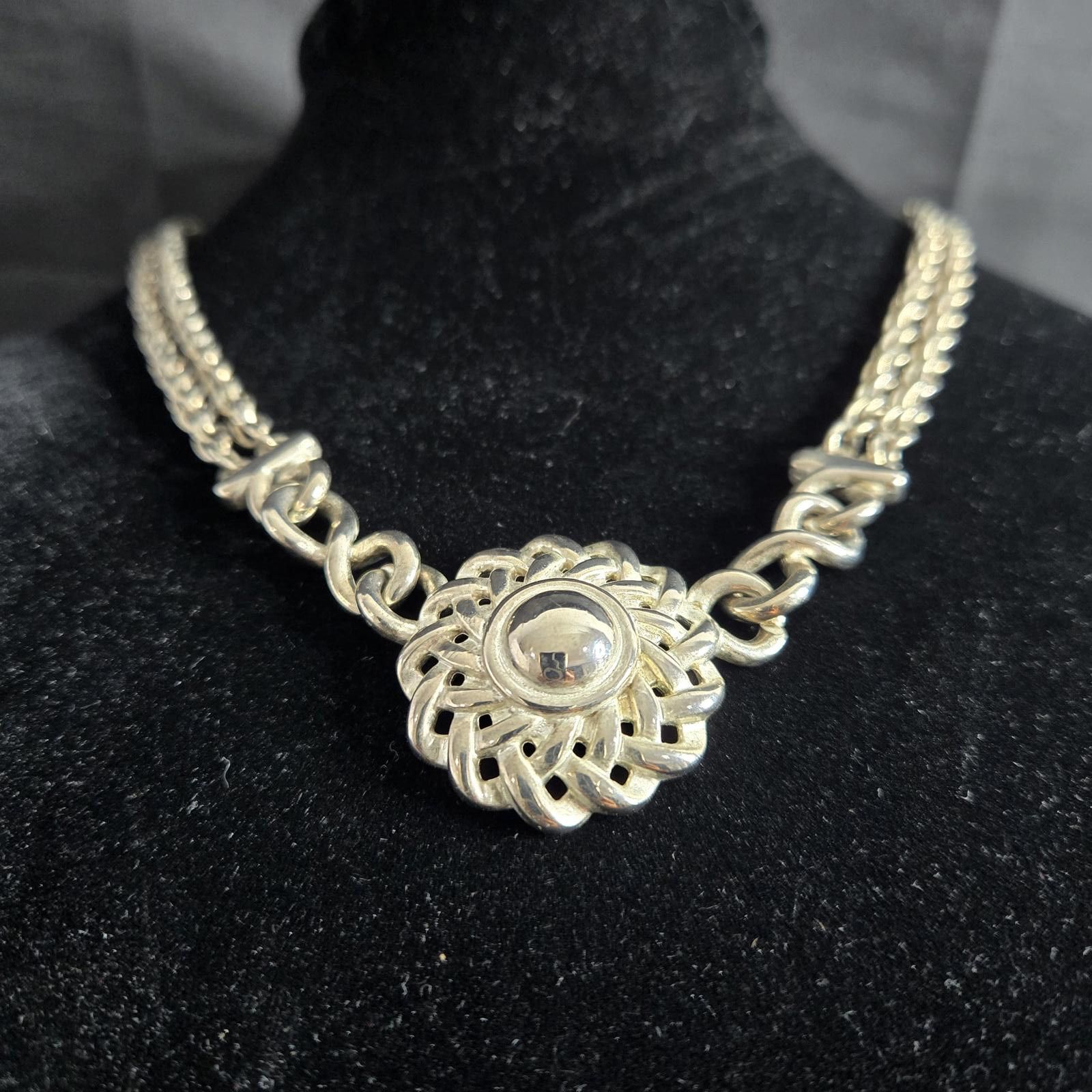 Givenchy Givenchy Necklace Silver Tone Multi Chain Medallion Vintage Size ONE SIZE - 4 Thumbnail
