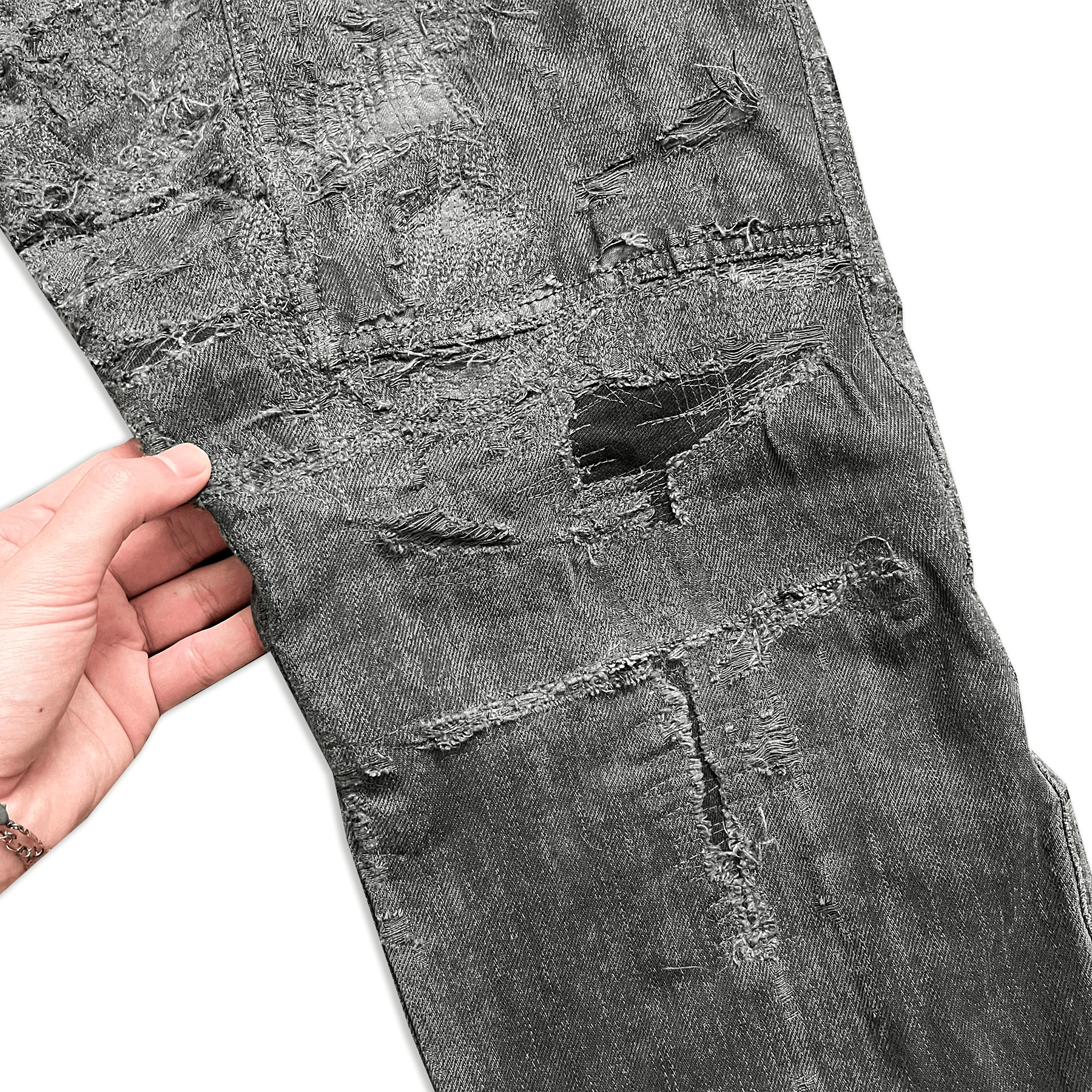Rick Owens SS09 Rick Owens Hogwash Patchwork Denim Aircuts Size US 33 - 10 Thumbnail