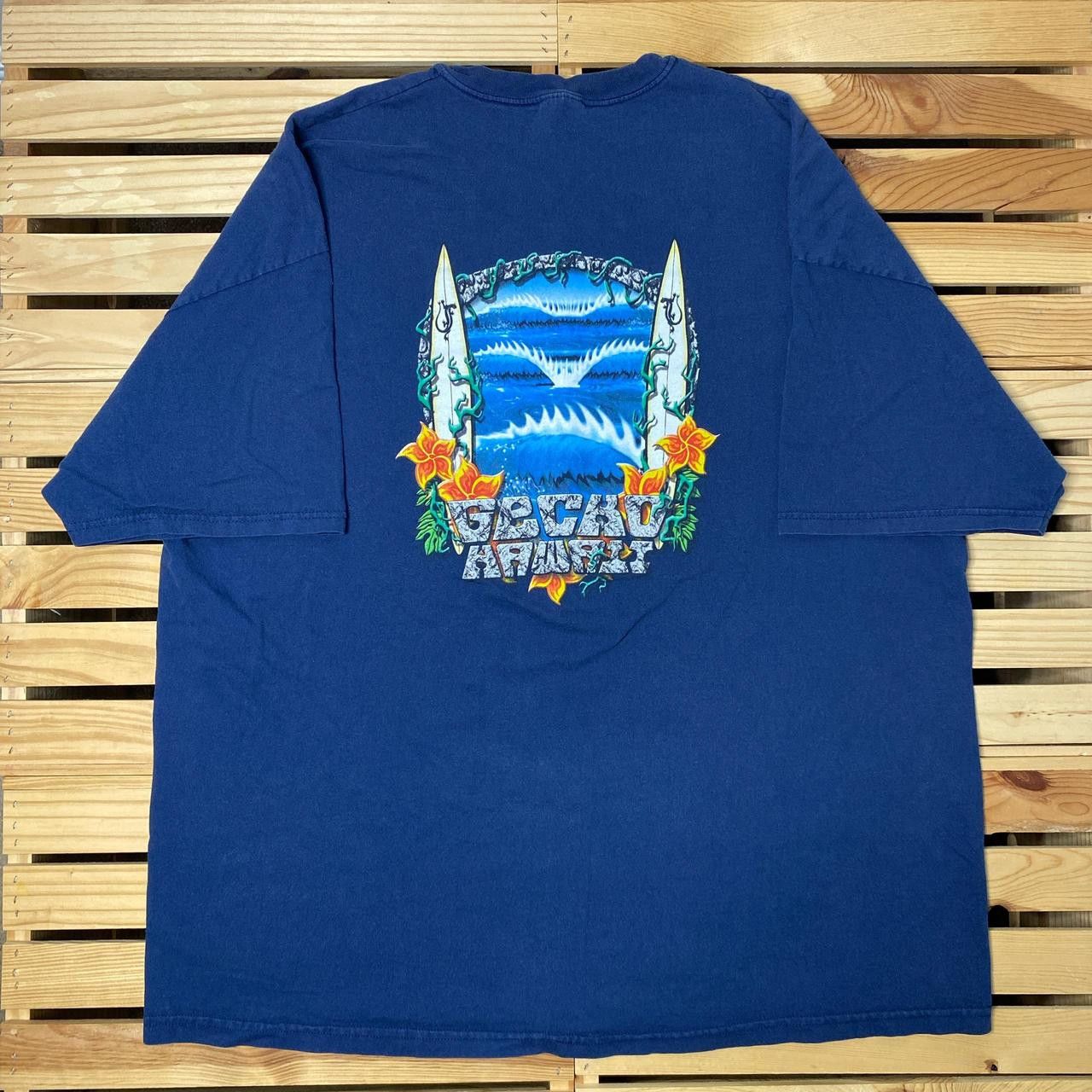 Hanes Vintage Gecko Hawaii Navy Blue Surf Tee Size 3XL Size US XXL / EU 58 / 5 - 1 Thumbnail