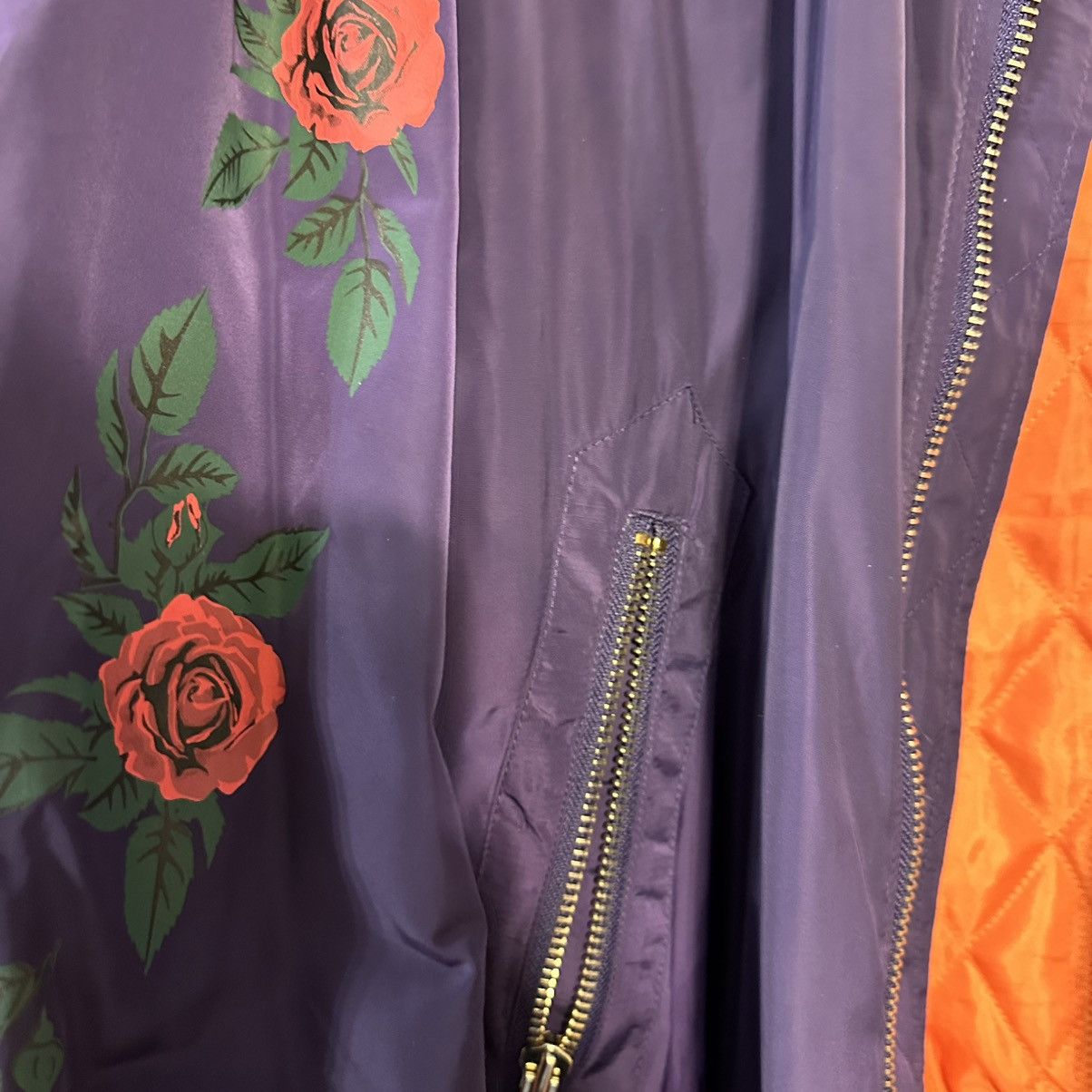 Asos ASOS: Oversized Bomber Jacket With Rose Print In Purple Size US S / EU 44-46 / 1 - 3 Thumbnail