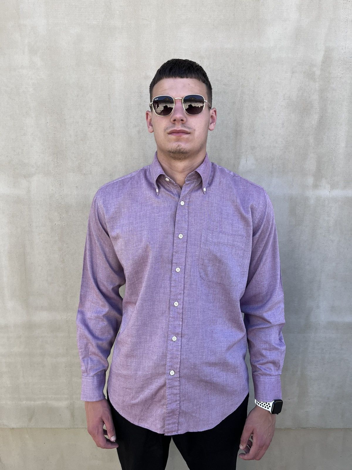 Yves Saint Laurent YSL Men’s Shirt Size 39/15.5 Pink Embroidered Logo Vintage Size US L / EU 52-54 / 3 - 1 Thumbnail