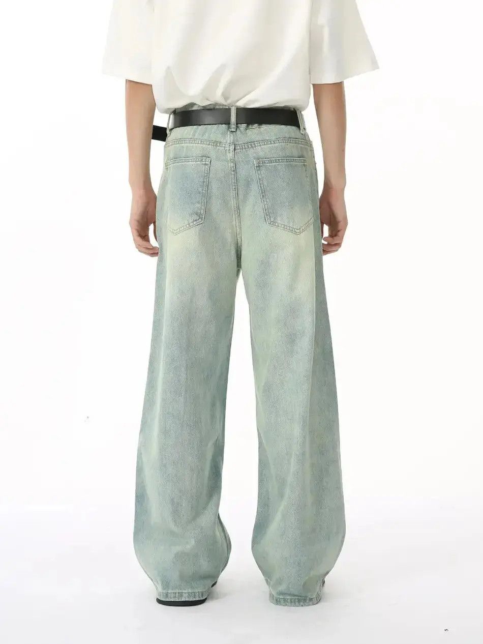 Japanese Brand Retro light colored straight leg wide leg jeans Size US 32 / EU 48 - 2 Thumbnail