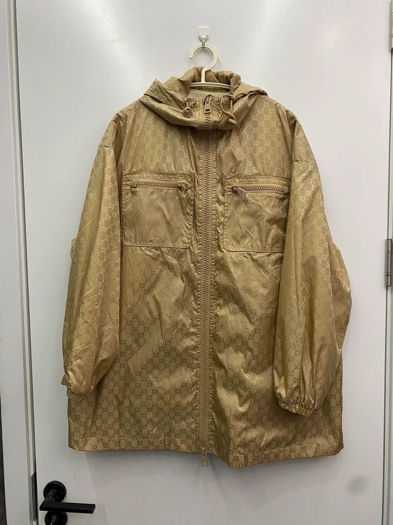 Gucci Gucci Size 38 Khaki full-print old flower hooded jacket Si Size US XS / EU 42 / 0 - 1 Thumbnail