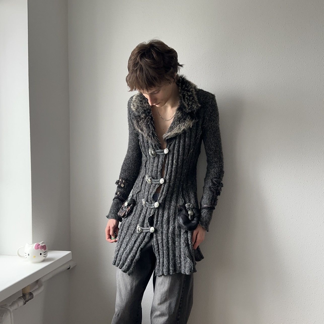 Hysteric Glamour × Undercover Gothic Napoleon Faux Fur Cardigan Sweater Sarah Pacini Vibe Size M / US 6-8 / IT 42-44 - 6 Thumbnail