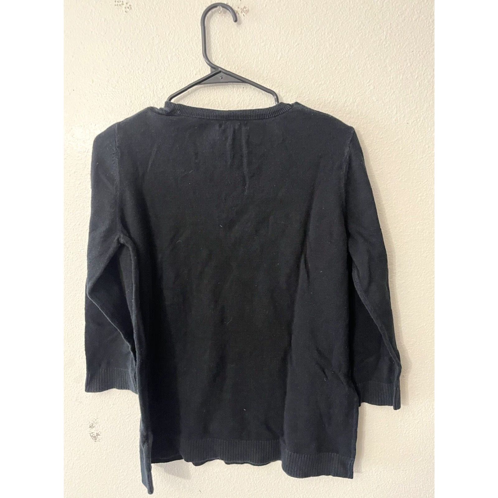 Gap Gap Sweater Adult Women 3/4 Sleeve Black Cotton Pullover Knit Size L / US 10 / IT 46 - 3 Thumbnail