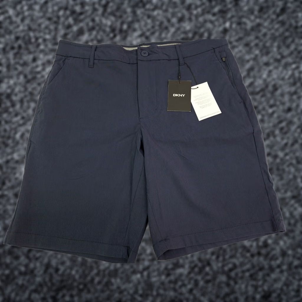 DKNY DKNY Men’s Essential Tech Shorts Navy Blue Size 31 Chino Regular Pockets Stretch KnIT 90s NWT Mens Size US 31 - 1 Thumbnail