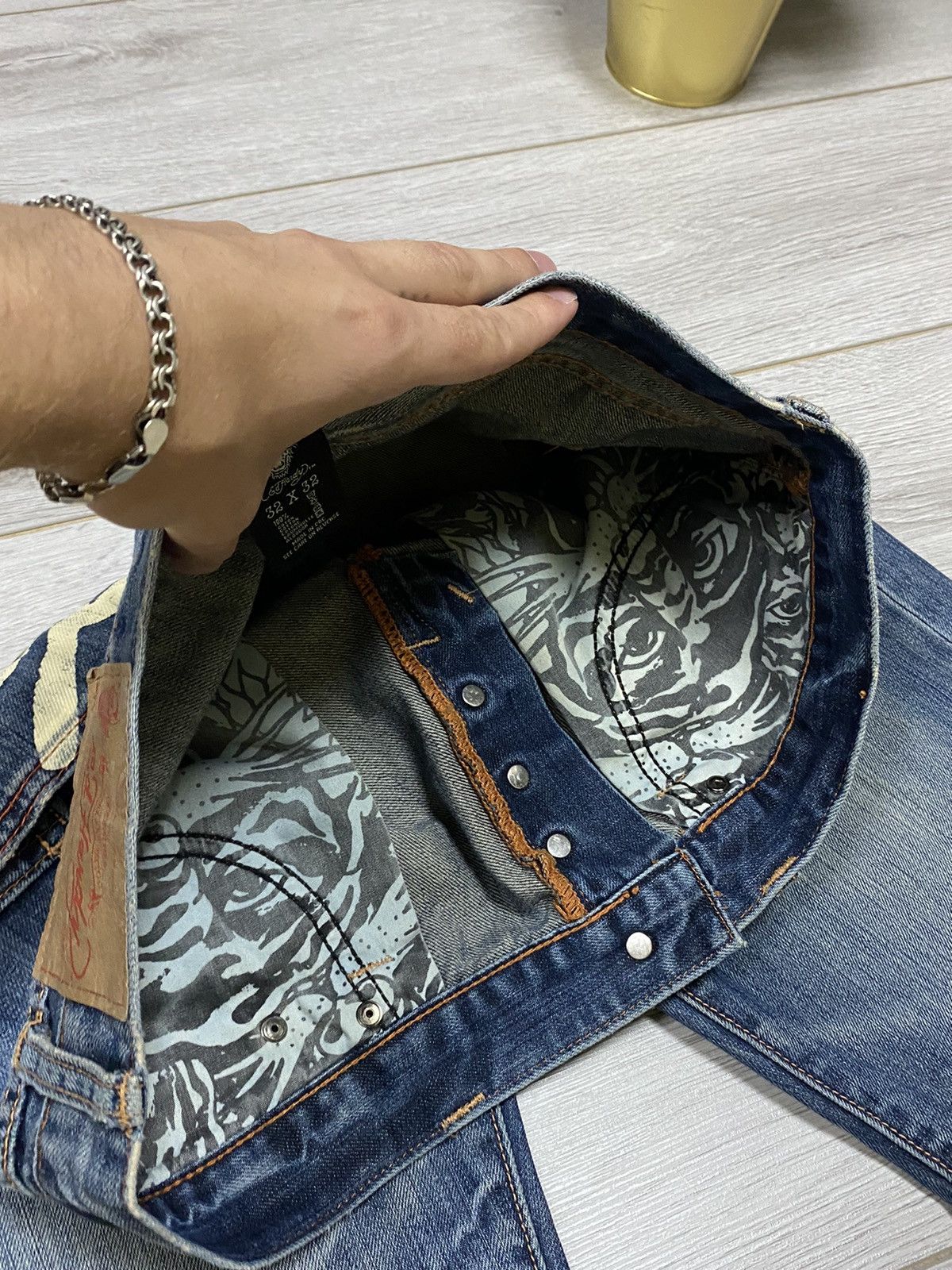 Ed Hardy Ed Hardy 💀 vintage big logo skull denim shorts Size US 32 / EU 48 - 9 Thumbnail