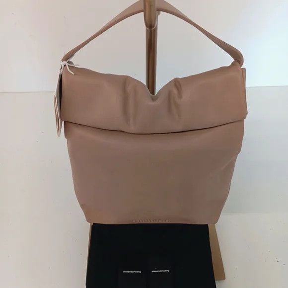Alexander Wang Alexander Wang Waxed Leather Lunch Tote - Mushroom Size ONE SIZE - 4 Thumbnail