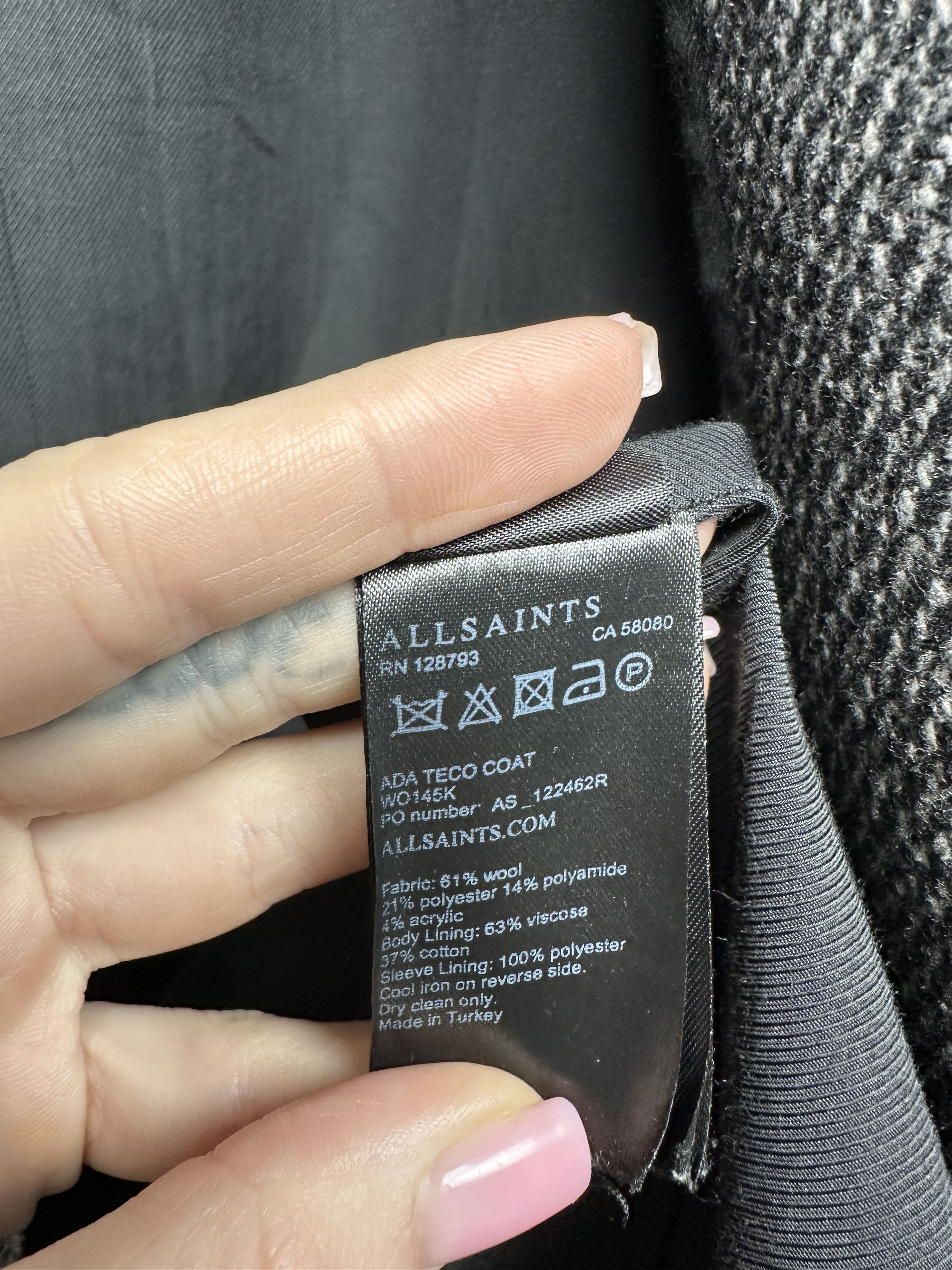 Allsaints AllSaints Ada Teco Wool Coat Jacket Size S / US 4 / IT 40 - 7 Thumbnail