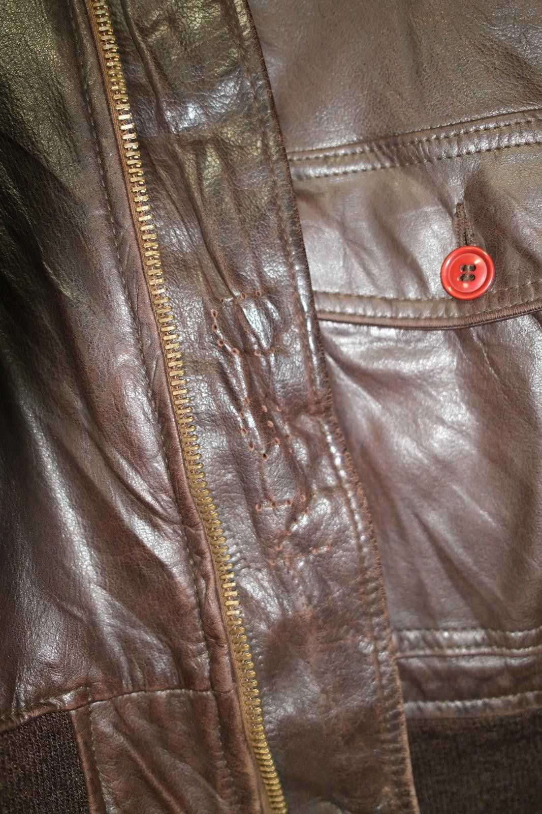 Vintage 60's Military Leather Flight Bomber Jacket Size M / US 6-8 / IT 42-44 - 4 Thumbnail