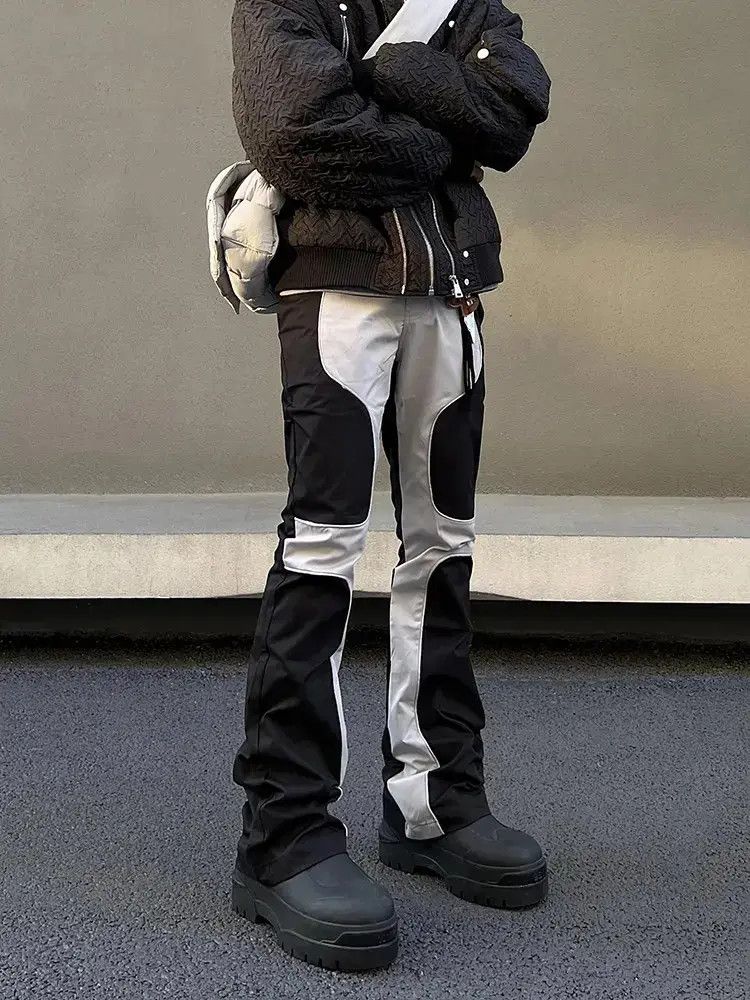 Japanese Brand × Vintage Splicing black and white straight leg pants Size US 32 / EU 48 - 3 Thumbnail