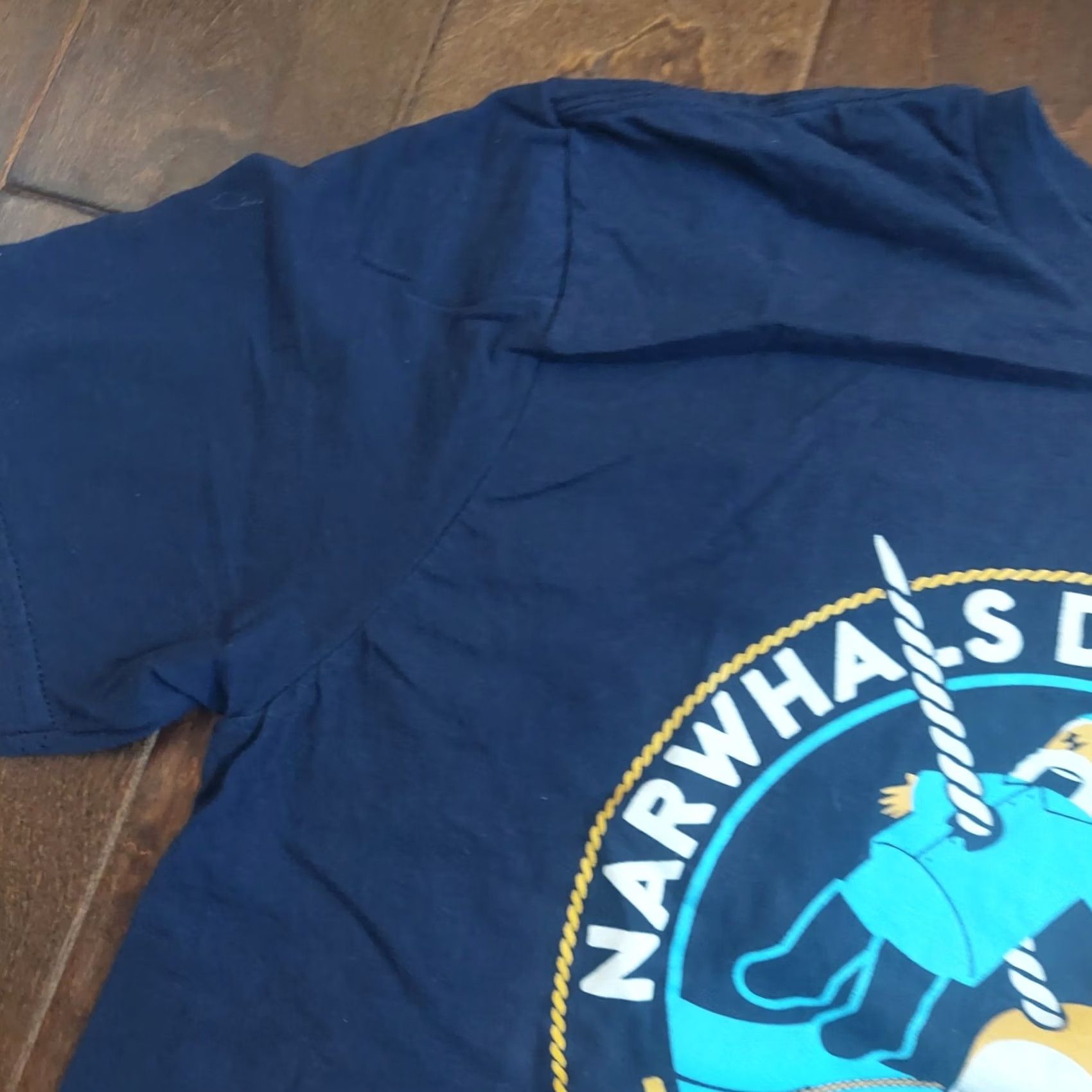Vintage Snorg Tee Men's Blue Narwhales Don't Get Mad They Get Even Graphic T-Shirt Sz M Size US M / EU 48-50 / 2 - 6 Thumbnail