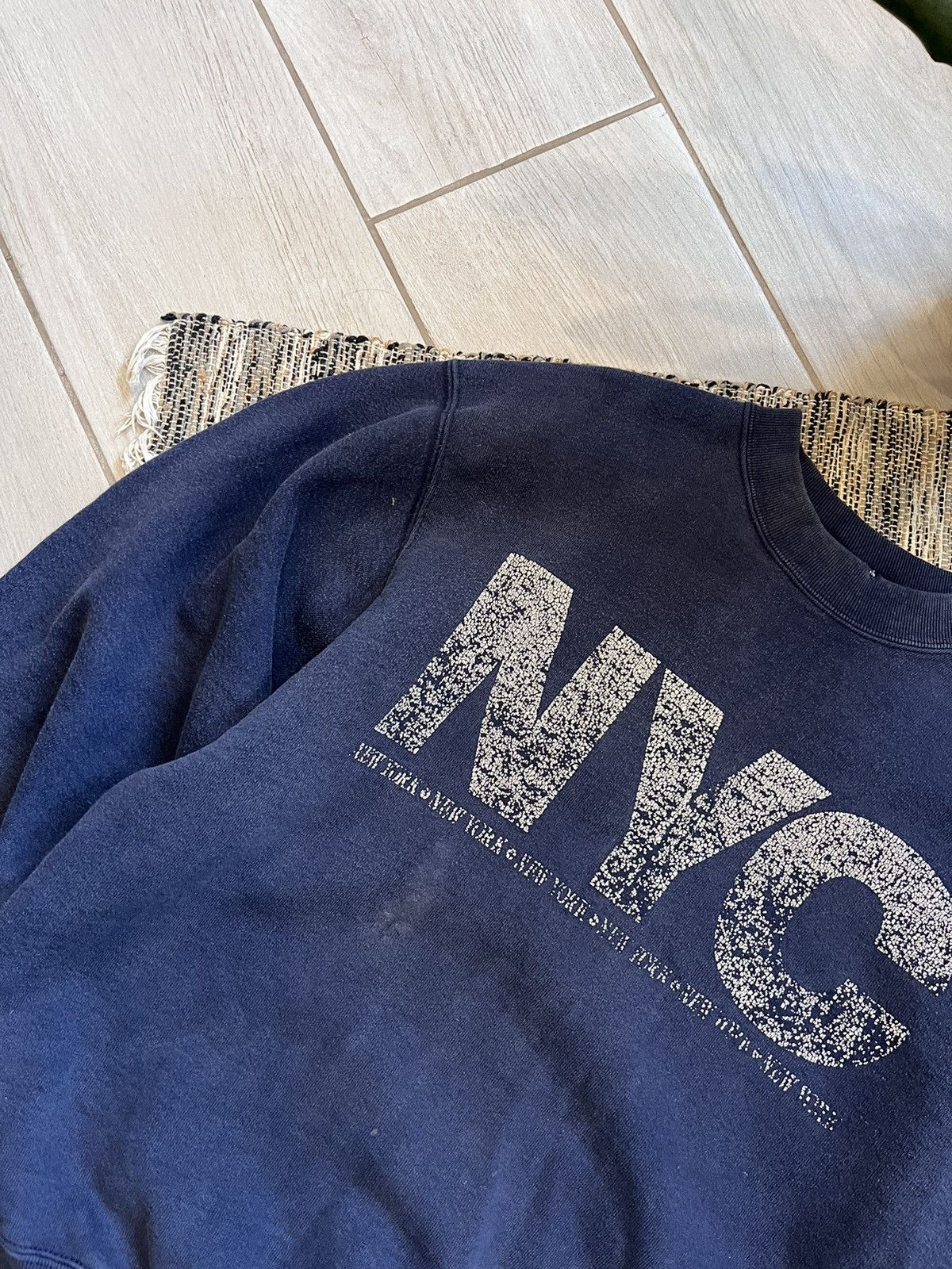 Fruit Of The Loom × Vintage Vintage New York faded navy sweatshirt streetwear distressed Size US M / EU 48-50 / 2 - 2 Thumbnail