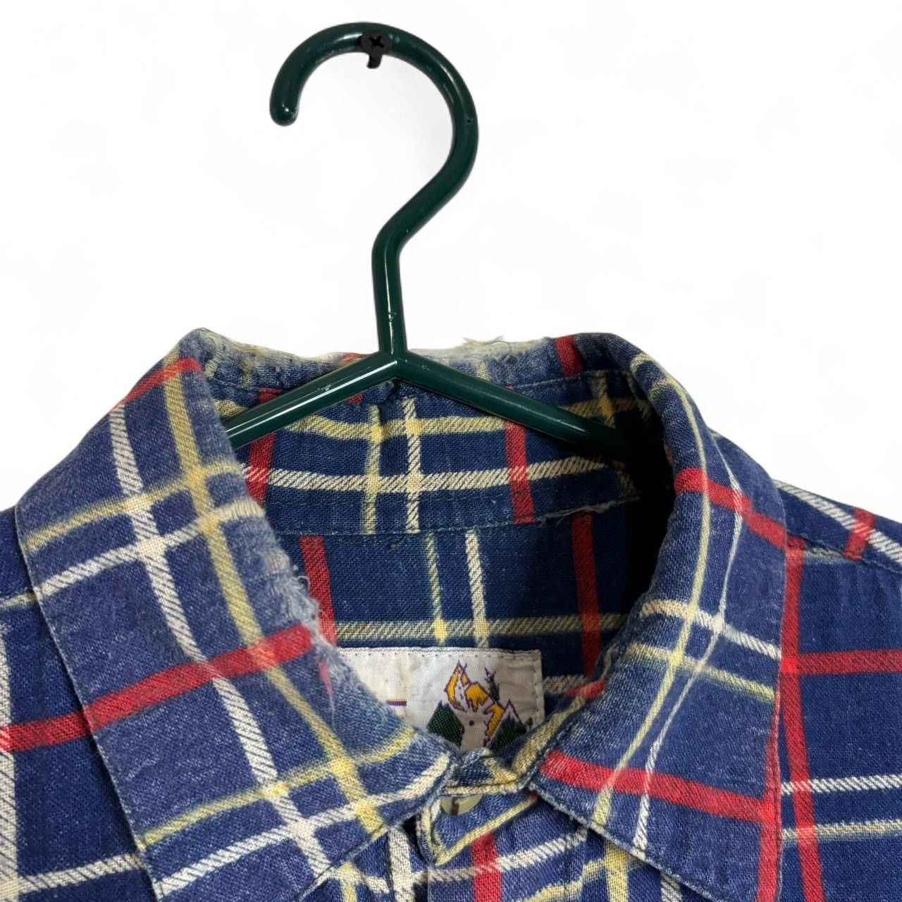 Flannel × Vintage Vintage 90s Plaid Blue Button-Up Boxy Flannel Shirt Size US XL / EU 56 / 4 - 3 Thumbnail