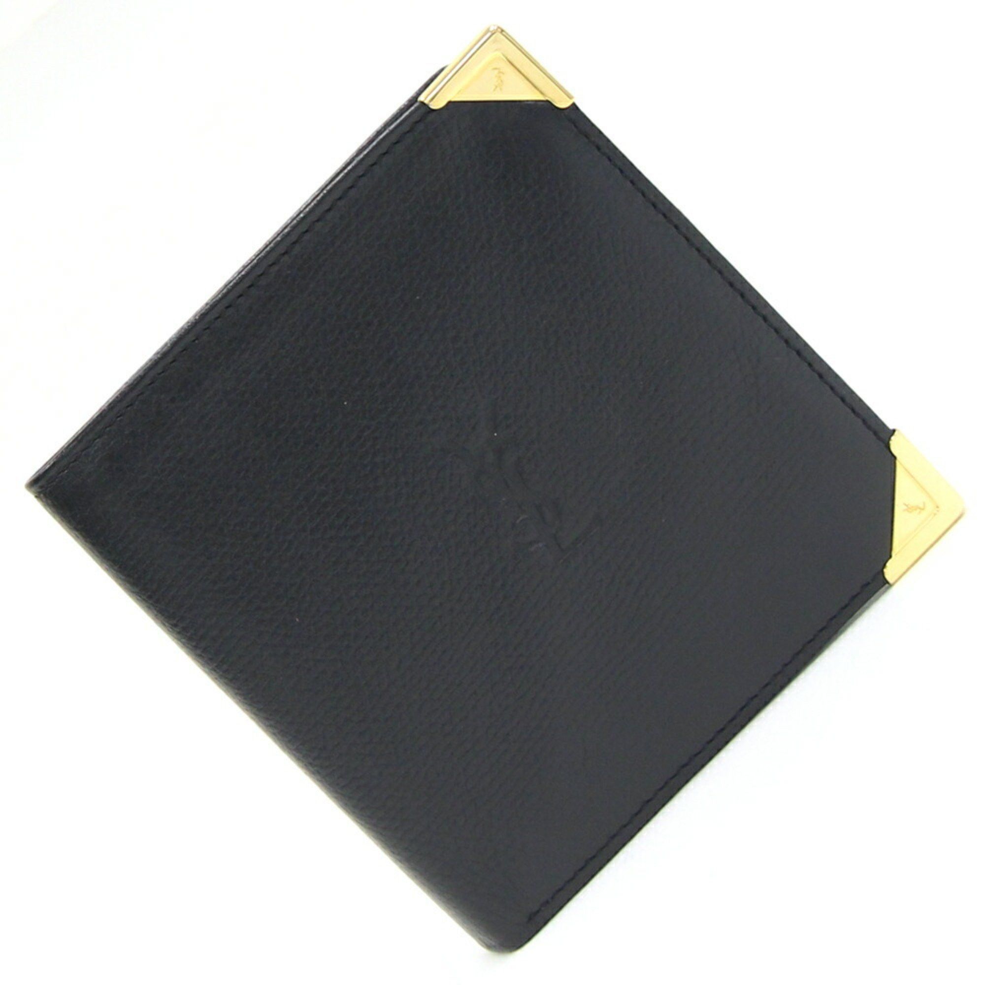 Saint Laurent Paris Saint Laurent Bi-fold Billfold Black Compact Wallet Folding Men's SAINT LAURENT Size ONE SIZE - 1 Thumbnail