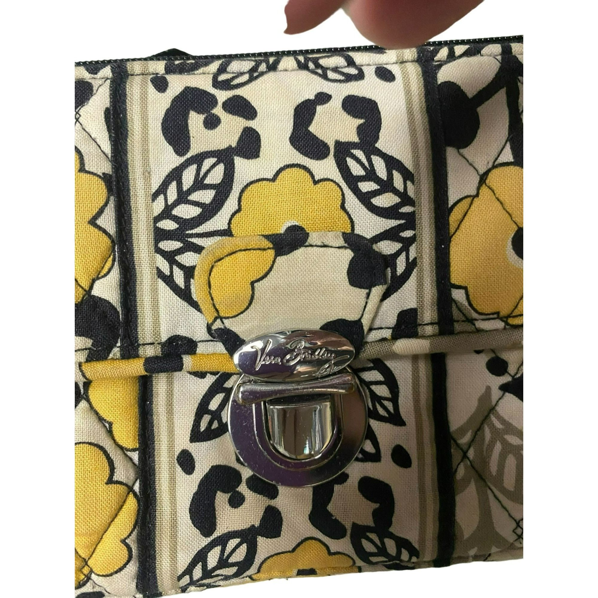 Vera Bradley Vera Bradley Yellow Floral Wristlet Wallet With Clasp & Zip Size ONE SIZE - 3 Thumbnail