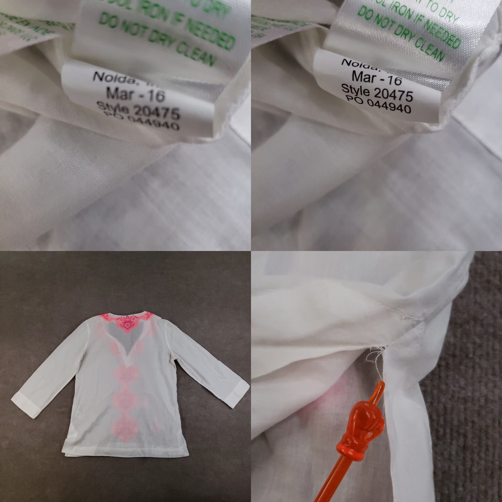 Lilly Pulitzer Lilly Pulitzer Shirt Womens Small White Embroidered Tunic Top Tassel Boho ZZ Shirt Blouse Geometric Beach Bohemian 3/4 Sleeve V-Neck Womens Size S / US 4 / IT 40 - 8 Thumbnail