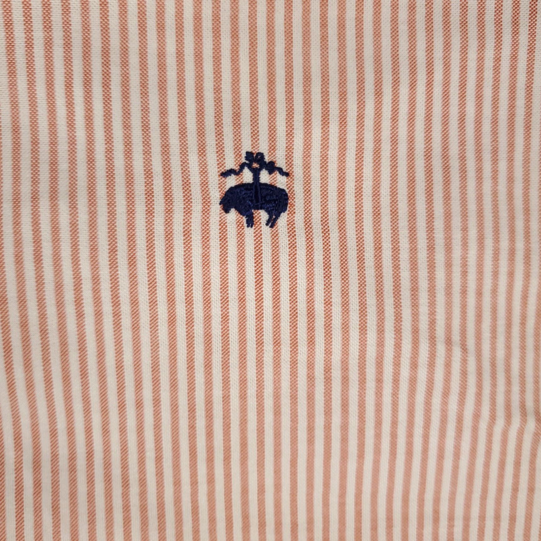 Brooks Brothers Brooks Brothers Shirt Mens XL Orange Striped Button-Up Long Sleeve Size US XL / EU 56 / 4 - 2 Thumbnail