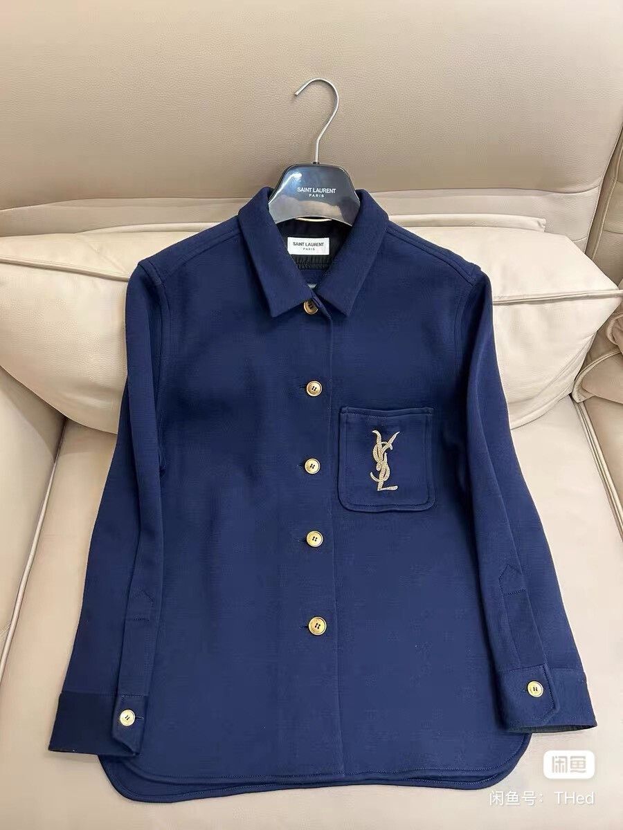 Saint Laurent Paris saint laurent blue embroidered shirt Size US M / EU 48-50 / 2 - 1 Thumbnail