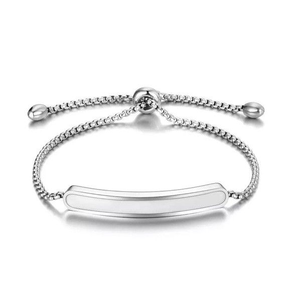 Other Stainless Steel White Glaze Chain Bracelet Size ONE SIZE - 1 Thumbnail