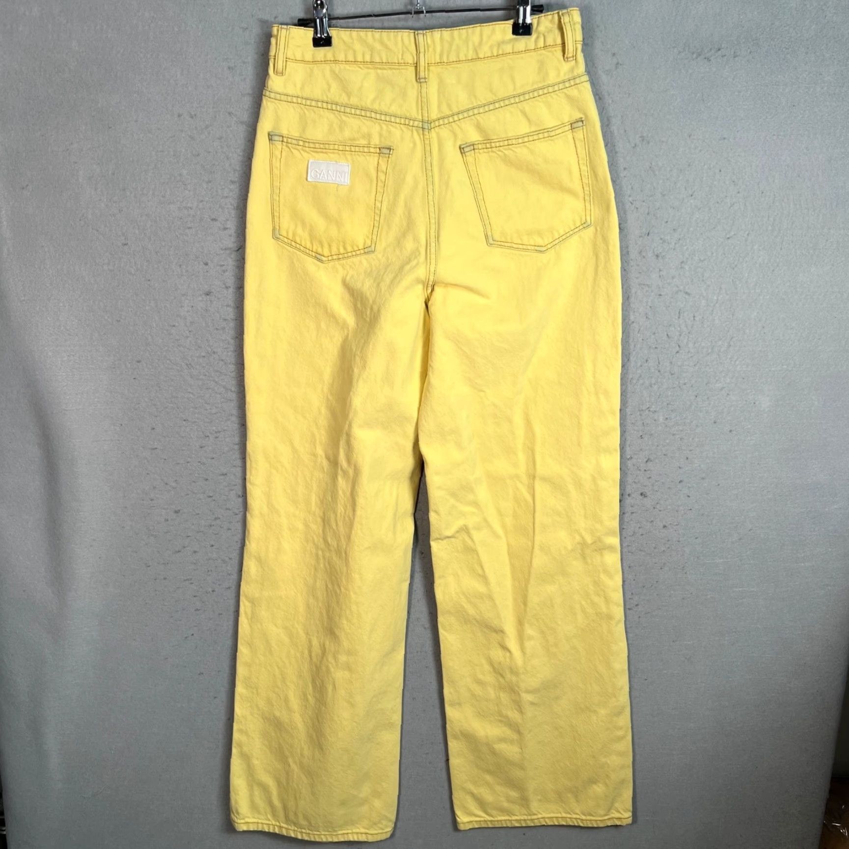 Ganni Ganni Jeans Womens 29 Yellow Organic Cotton High-Waisted Straight-Leg 5-Pocket Denim Inseam 31 Vintage No/Used Mens? No. Size 29" - 2 Thumbnail