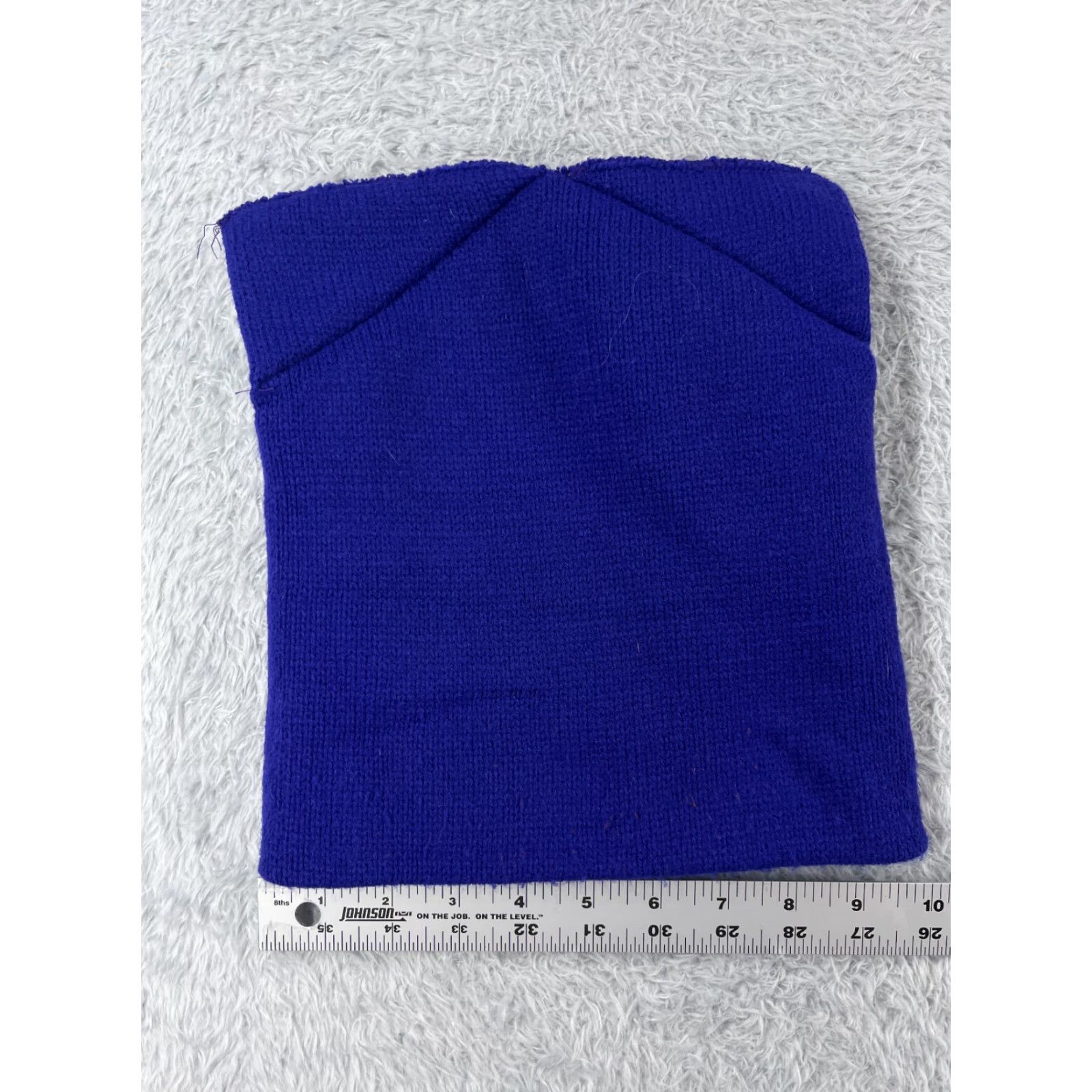 Vintage Beanie Adult One Size Blue Geometric Knit Acrylic Unbranded Unisex Modern Winter Hat Size ONE SIZE - 5 Thumbnail