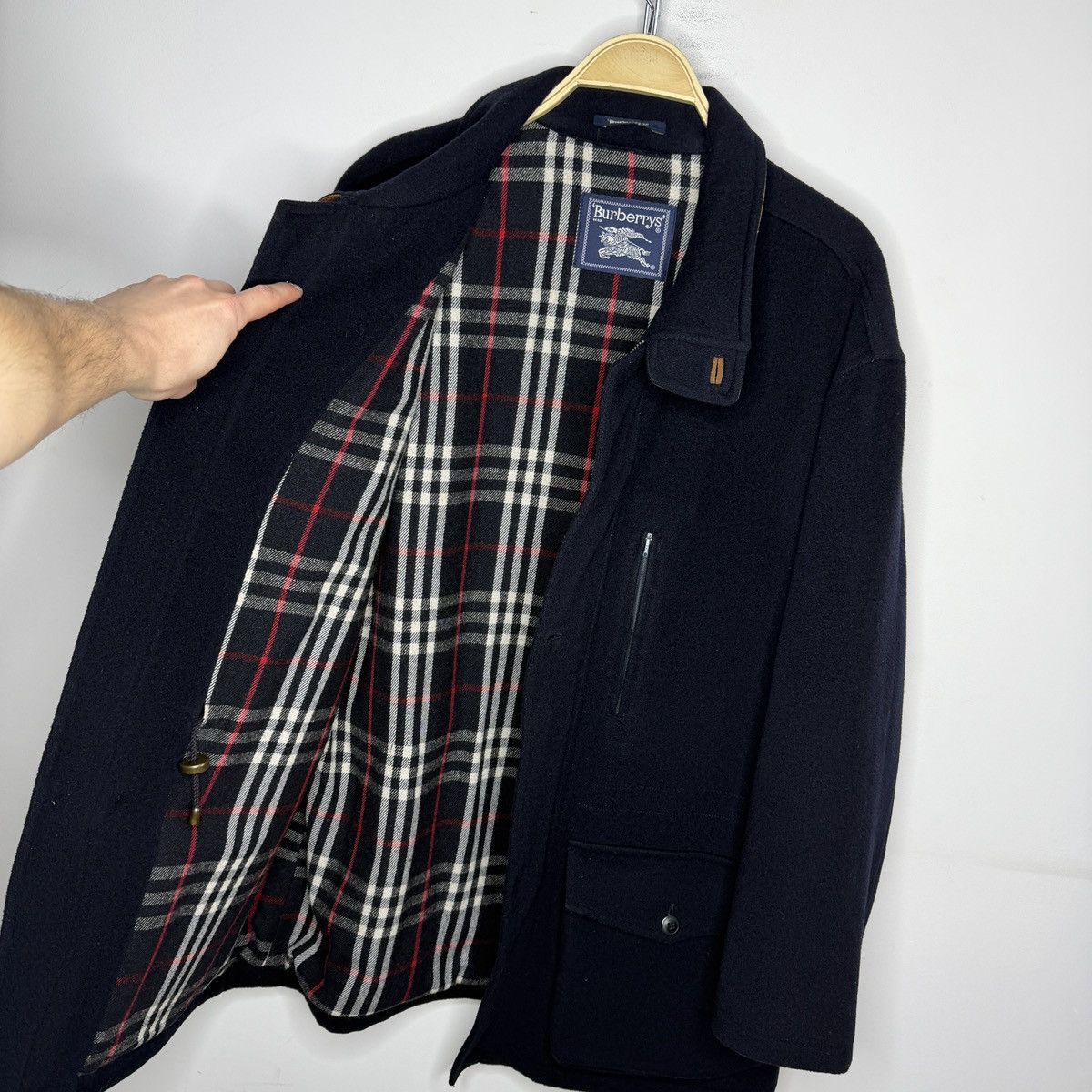 Burberry Burberry Wool Navy Coat Size 50 Avant Garde Nova Check Size US M / EU 48-50 / 2 - 2 Thumbnail