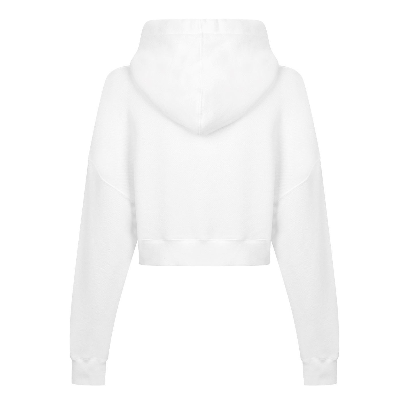 Palm Angels o1g2r1mq0325 Paradse Crop Hoodie in White Size L / US 10 / IT 46 - 2 Thumbnail
