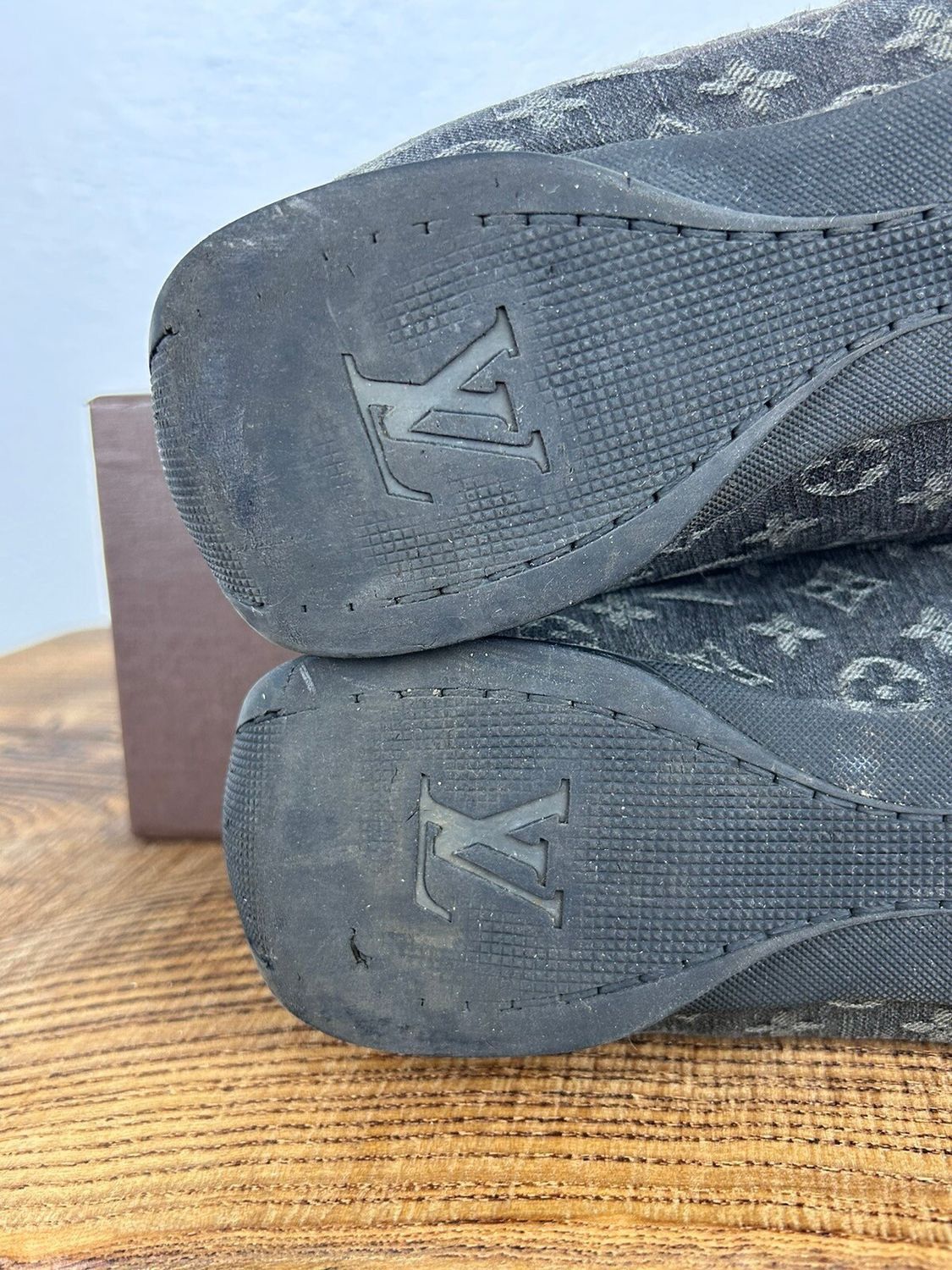 Louis Vuitton Louis Vuitton Denim And Leather Monogram Low Top Sneakers Size US 7.5 / IT 37.5 - 22 Thumbnail
