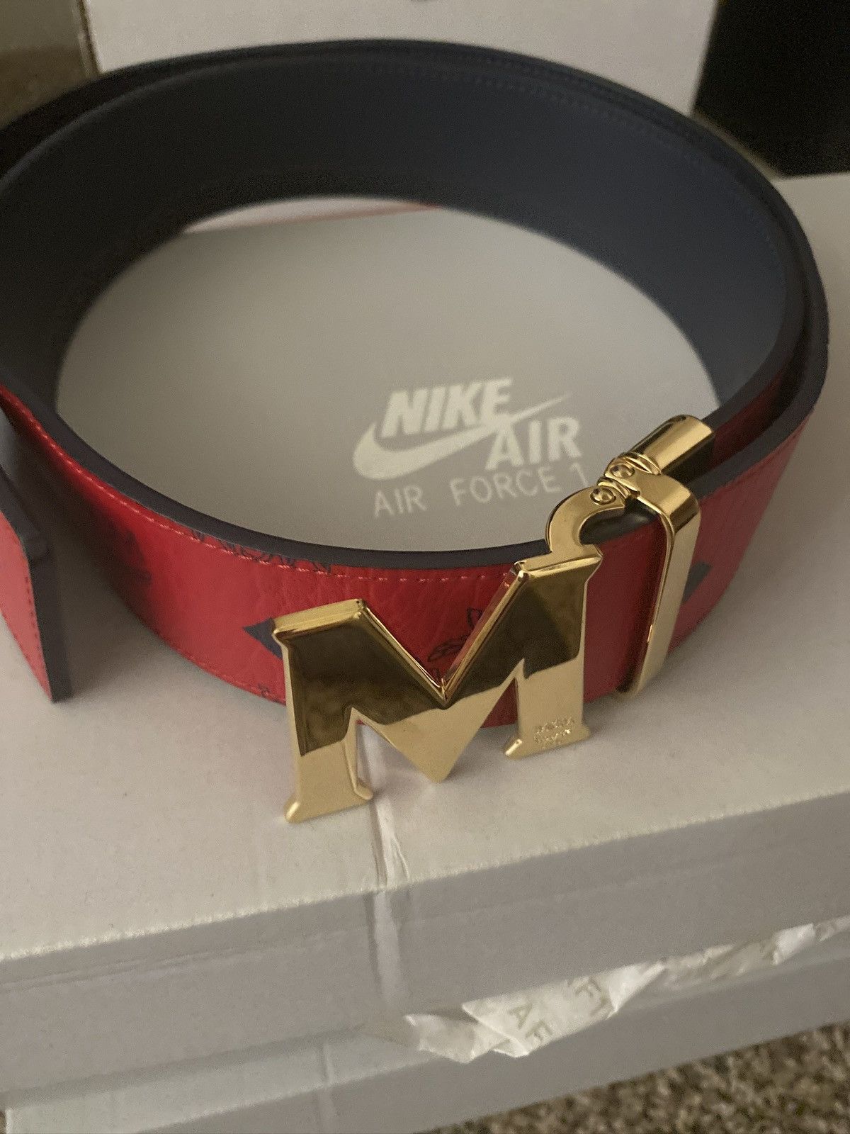 MCM Red mcm belt | Grailed