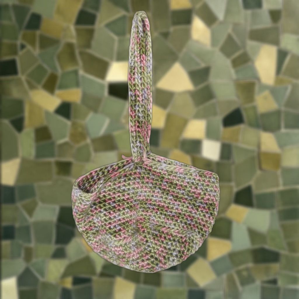 Pinko VINTAGE Handbag Purse Small Crochet Knit Green Pink Womens Women 10" x 7" Handheld Pouch Accessories Size ONE SIZE - 1 Thumbnail