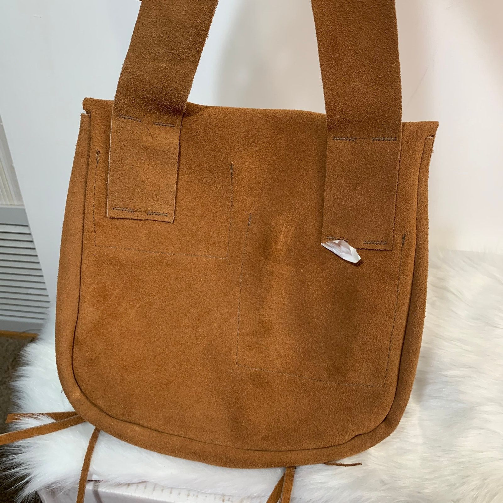 Leather Genuine Leather Crossbody Bags Brown Color Made in USA. Size ONE SIZE - 2 Thumbnail