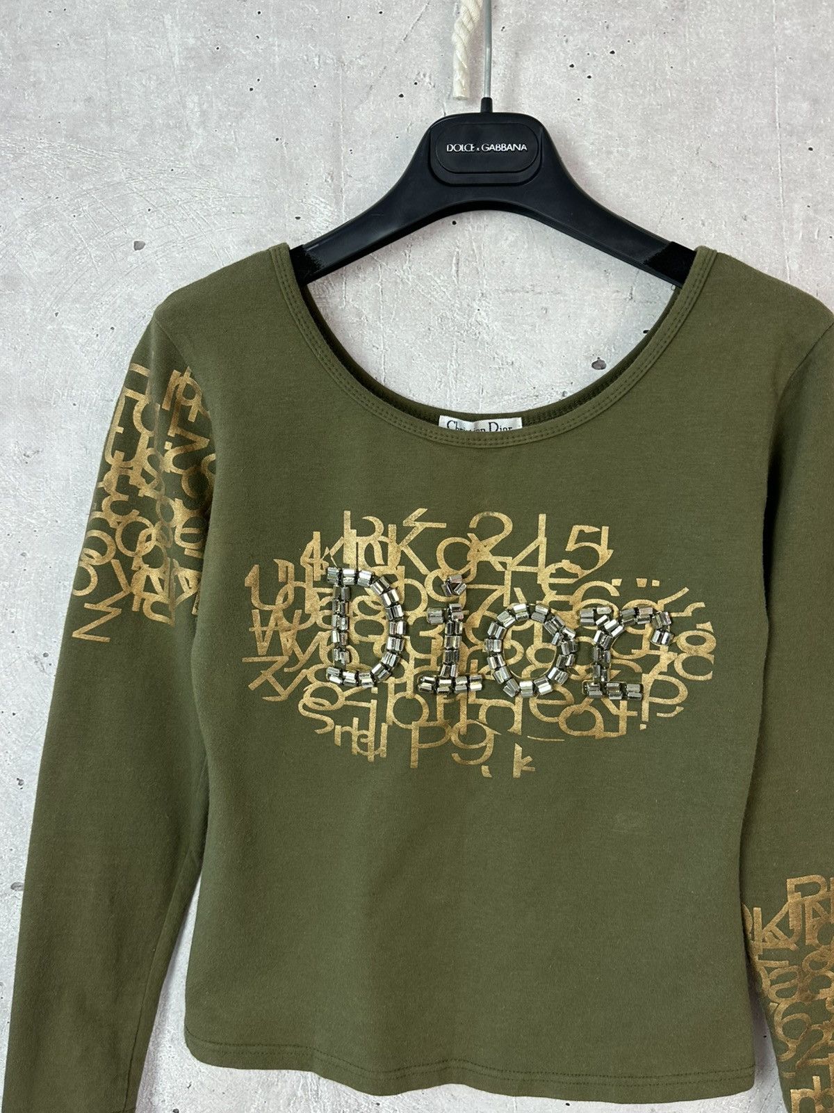Christian Dior Monsieur Christian Dior Boutique Beads Logo Printed Khaki Jumper Size M / US 6-8 / IT 42-44 - 2 Thumbnail
