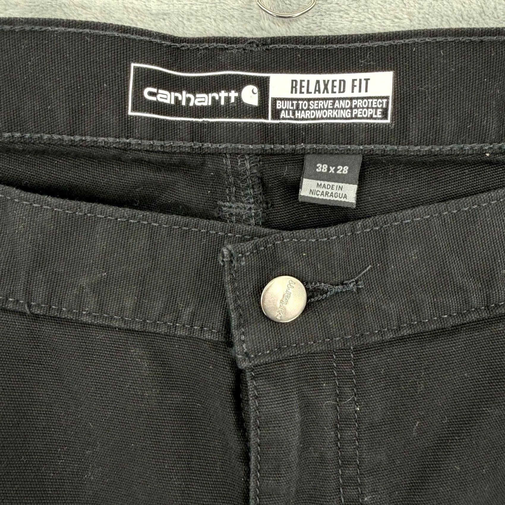 Carhartt VINTAGE Carhartt Relaxed Fit Black Work Pants Mens Cotton Canvas Utility Carpenter 38x28 Size US 38 / EU 54 - 4 Thumbnail