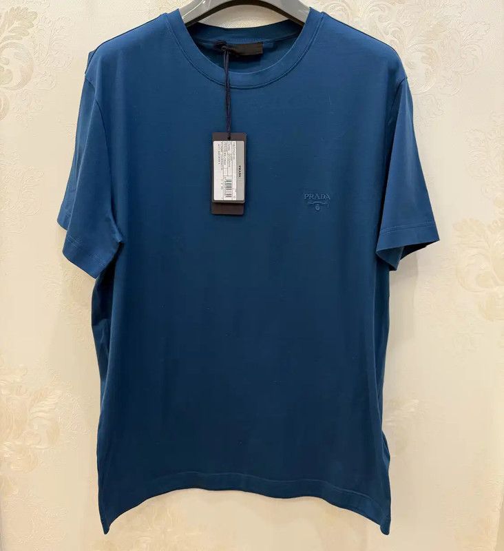 Prada Prada Summer Blue Logo T-shirt for Men Size US M / EU 48-50 / 2 - 1 Thumbnail