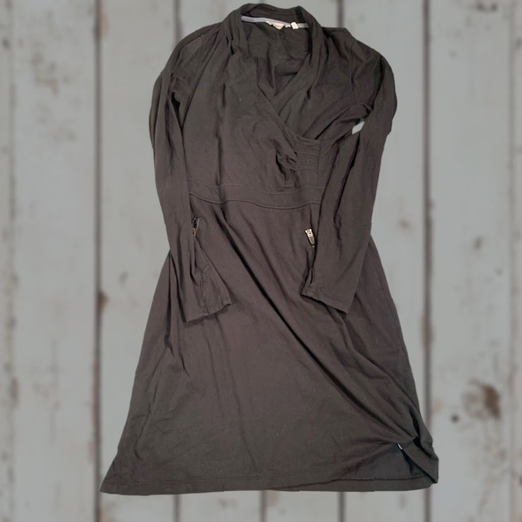 Athleta Athleta Dress Long Sleeve Black Midi Women LT Regular Size L / US 10 / IT 46 - 1 Thumbnail