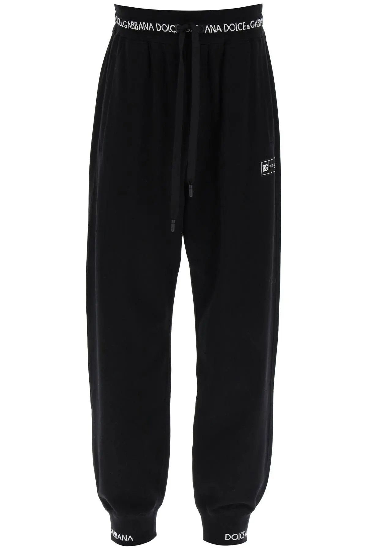 image of Dolce Gabbana O1S22I1N0224 Logo Trim Sweatpants & Joggers In Black, Men's (Size 32)