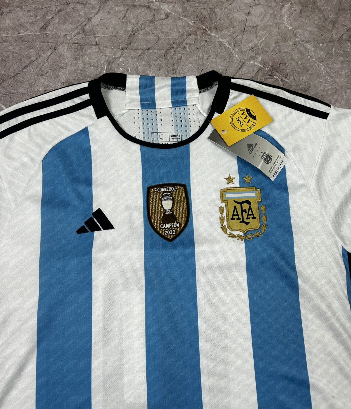 Adidas Adidas Argentina 2022 Messi Home Jersey Player Version Size US L / EU 52-54 / 3 - 5 Thumbnail