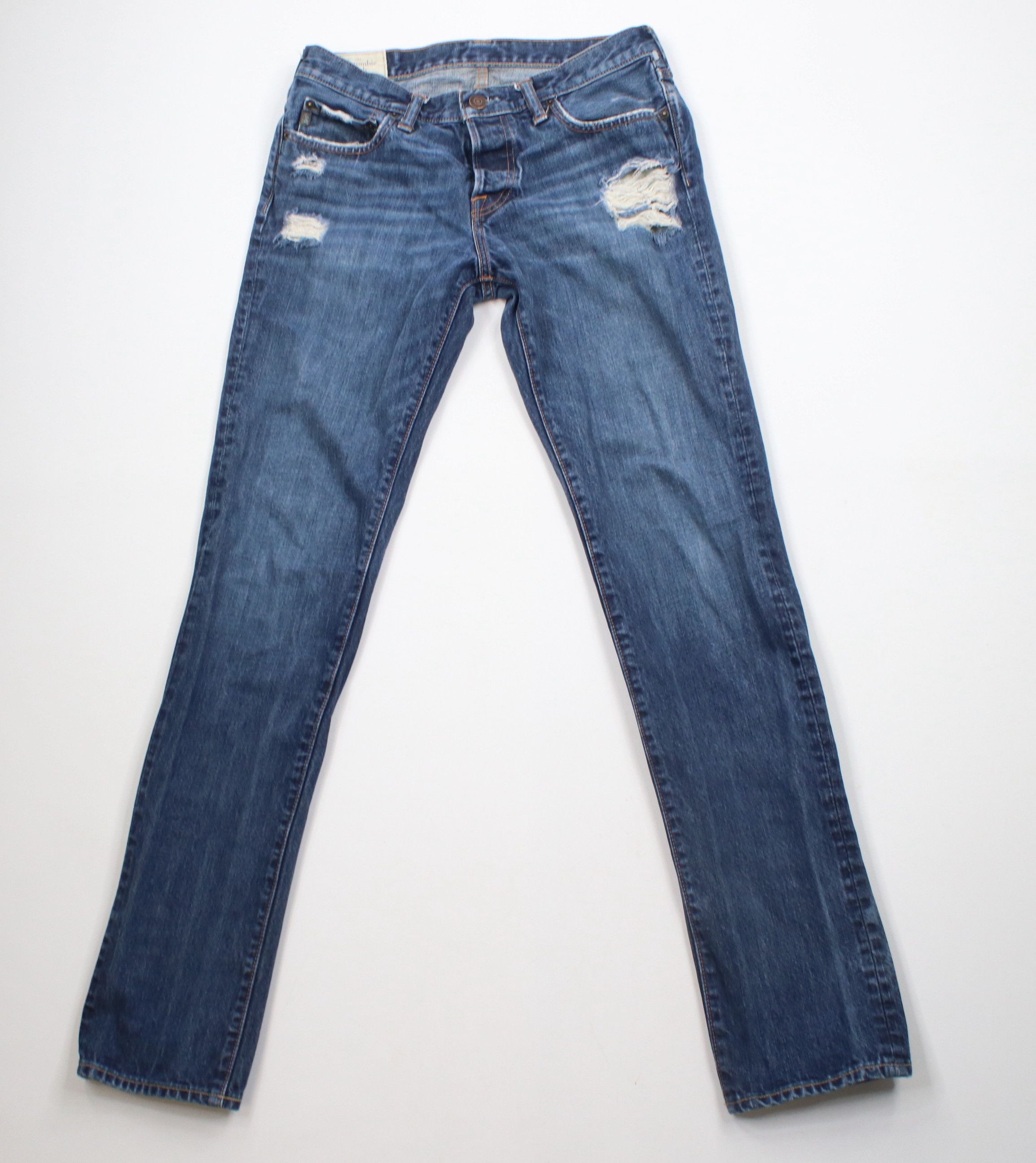 Abercrombie & Fitch × Vintage Vintage Y2K Abercrombie & Fitch Fly Skinny Leg Denim Jeans Size US 32 / EU 48 - 1 Thumbnail