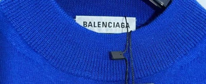 Balenciaga Balenciaga Blue Yellow B Woolen Sweater2412-Nextarrow Size US S / EU 44-46 / 1 - 3 Thumbnail