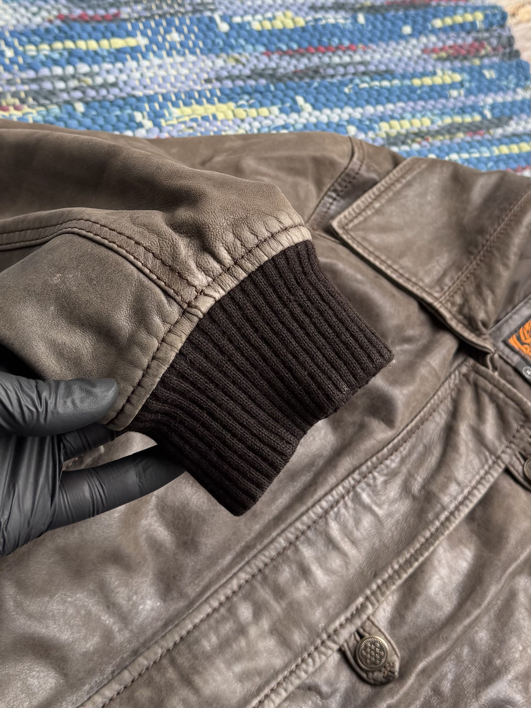 Vintage Vintage Real Leather Bomber Jacket Button Up Casual Jacket Size M / US 6-8 / IT 42-44 - 6 Thumbnail