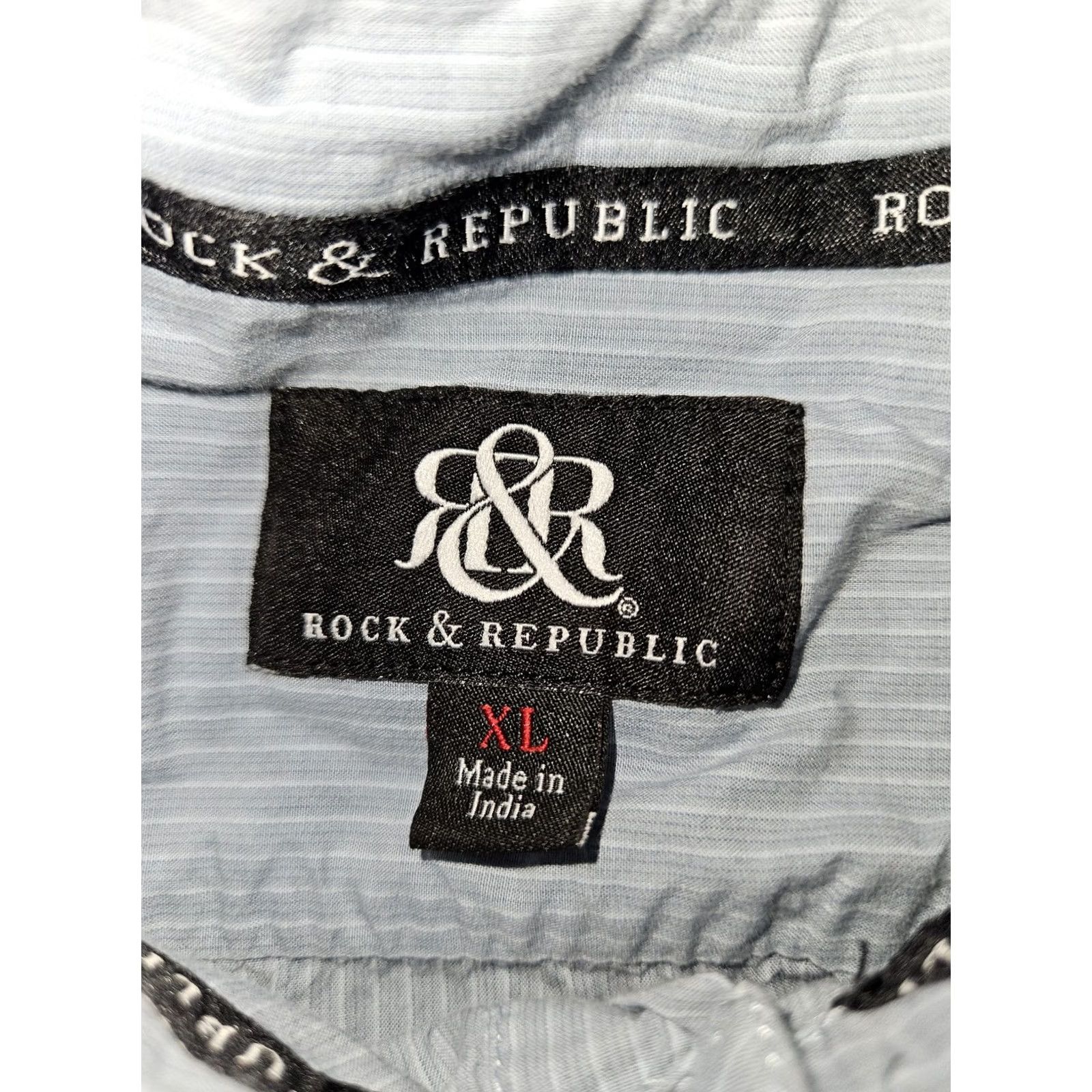 Vintage VINTAGE? Rock & Republic Shirt Mens XL Long Sleeve Zip Pocket Button Up Casual Size US XL / EU 56 / 4 - 6 Thumbnail