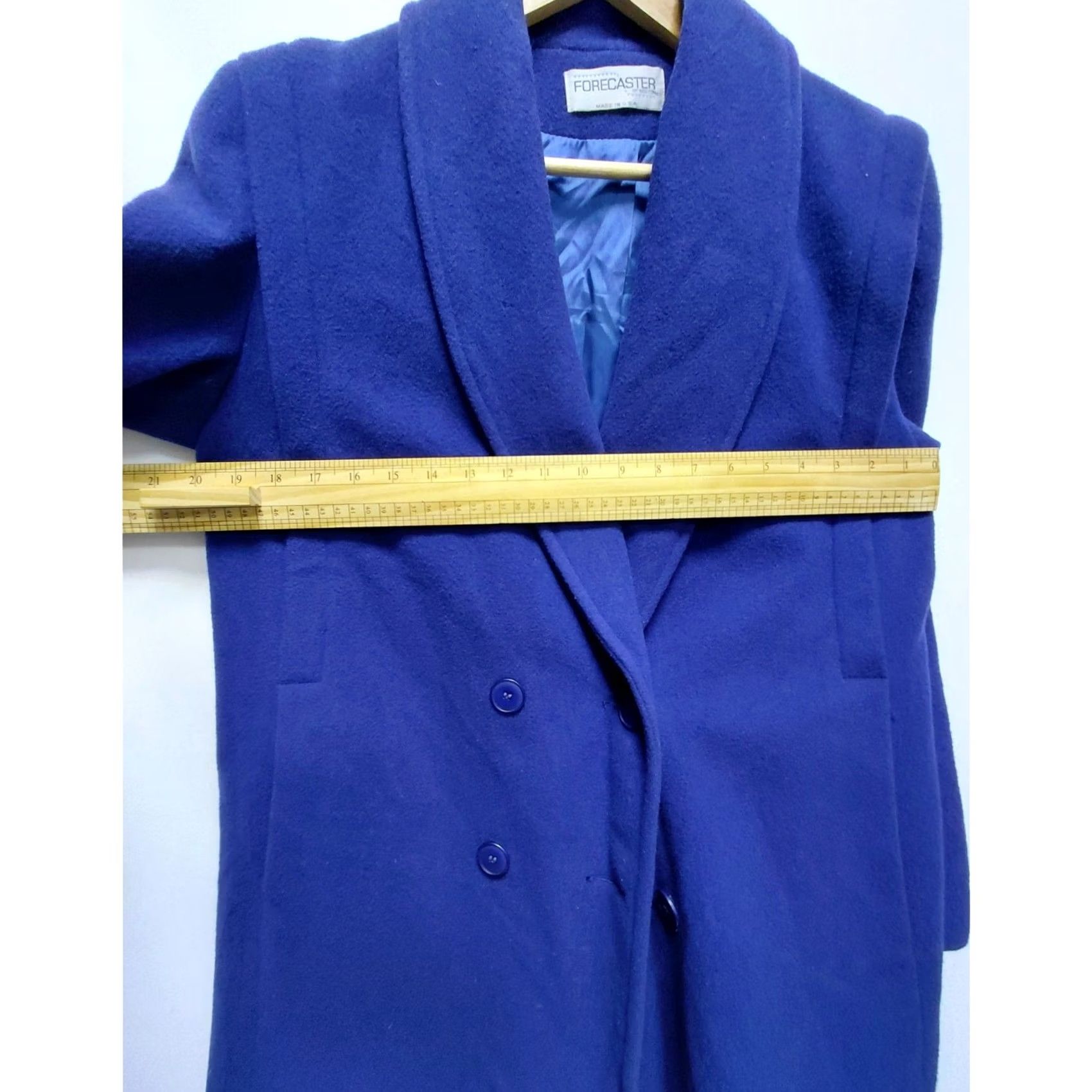 Vintage FORECASTER OF BOSTON Wool Blend Coat Blue Solid Long Sleeve Size 10 Womens Jacket/Coat Mid-Length Casual Business 3-in-1 Vintage No N/A Size L / US 10 / IT 46 - 7 Thumbnail
