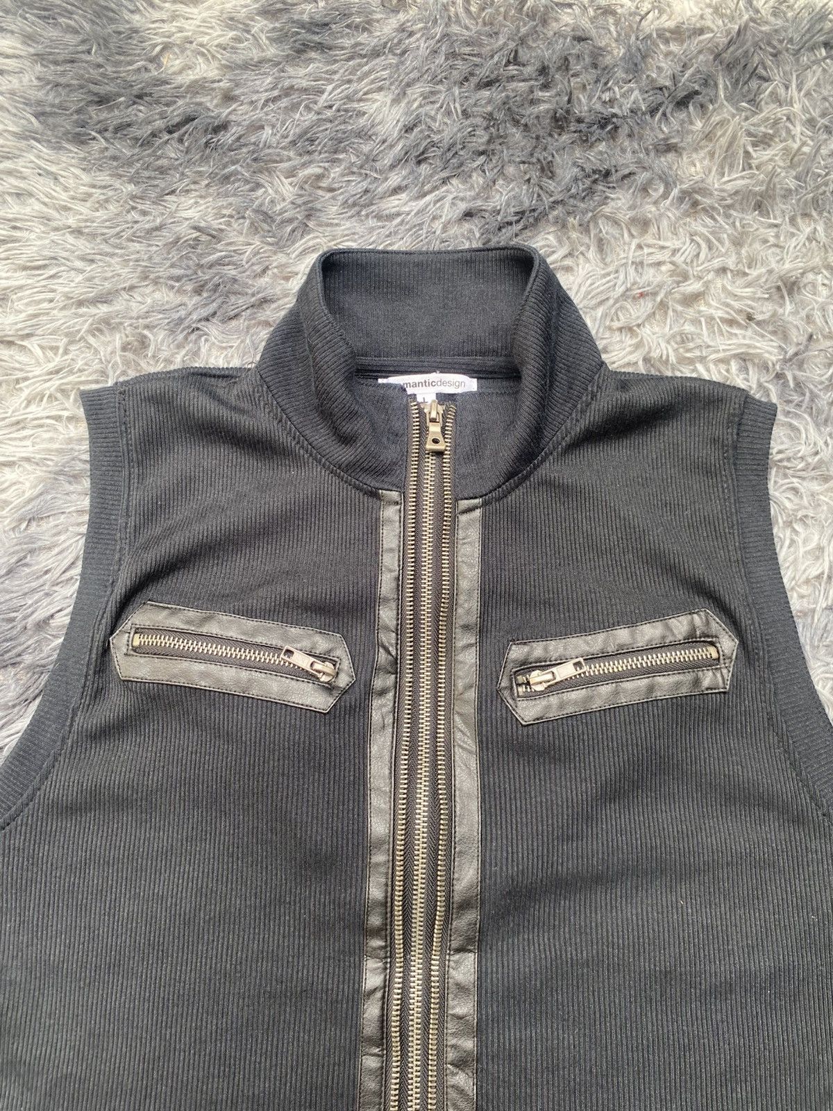 semanticdesign 00s semantic design Leather trimming vest Size US L / EU 52-54 / 3 - 3 Thumbnail