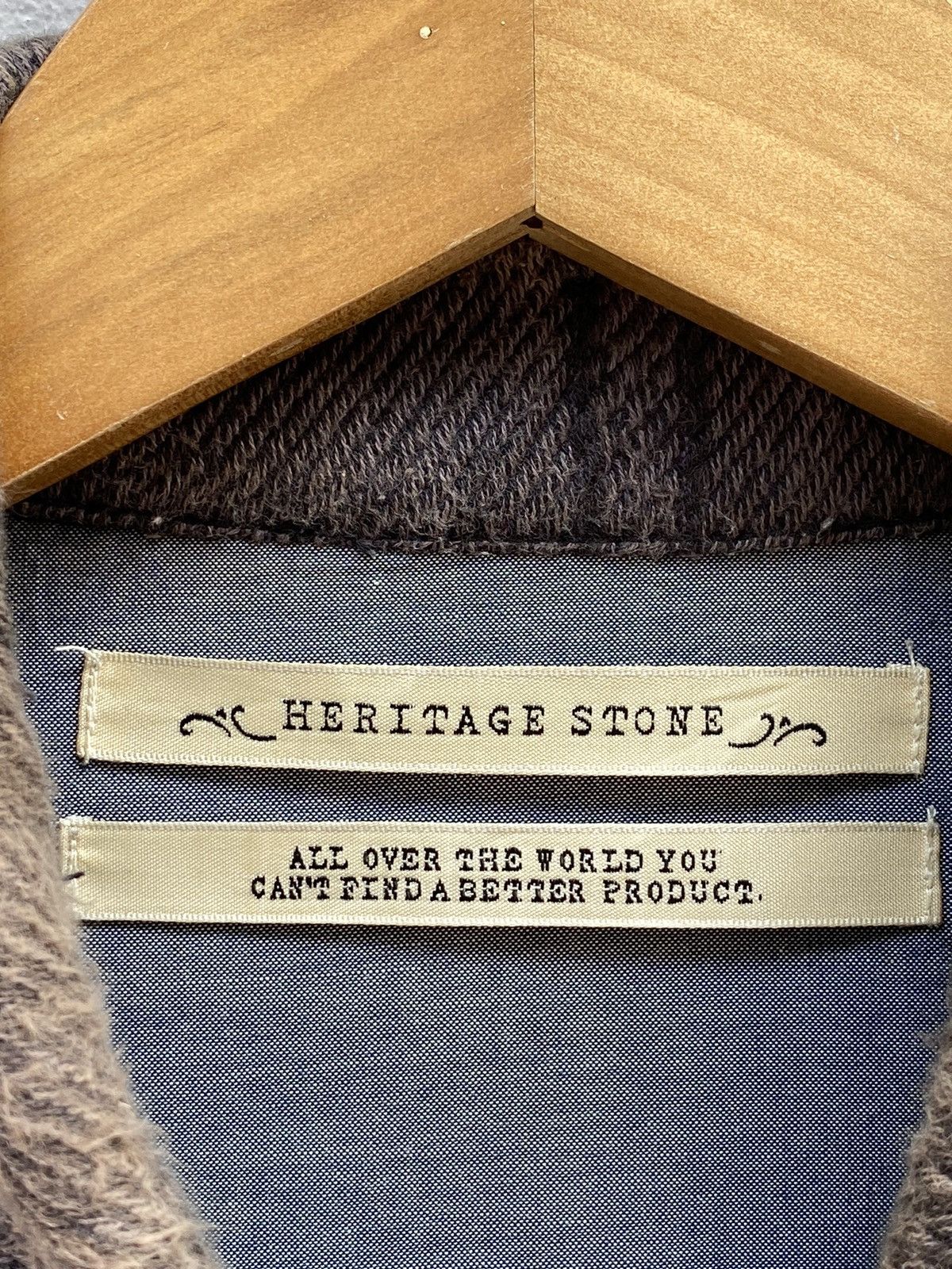 Flannel × Japanese Brand HERITAGE STONE Distress Look Charcoal Grey Flannel Size US M / EU 48-50 / 2 - 4 Thumbnail