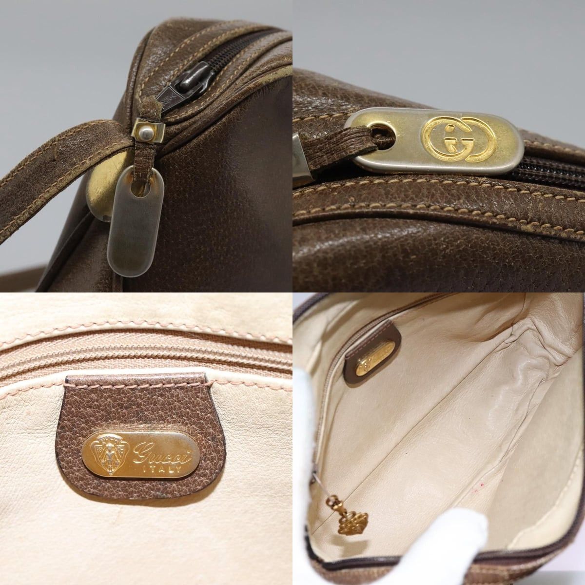 Gucci GUCCI Shoulder Bag Leather Brown Gold 001 261 001 261 Size ONE SIZE - 12 Thumbnail